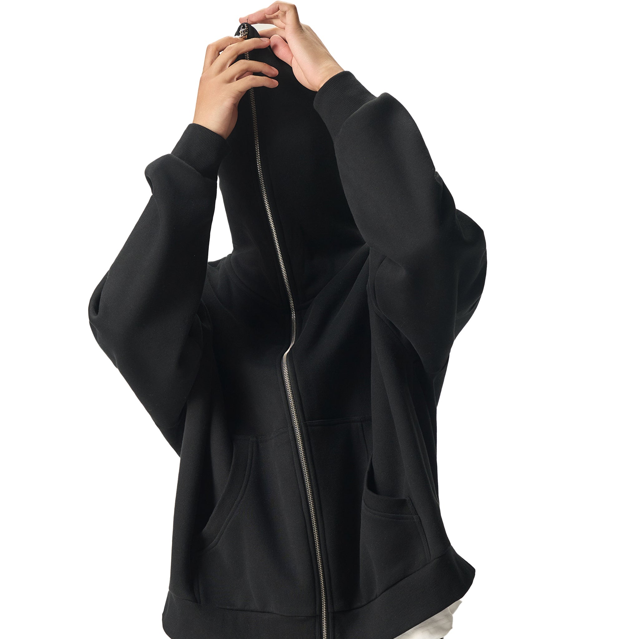 RISENRETRO X Fleeced Full-Zip Boxy Hoodie