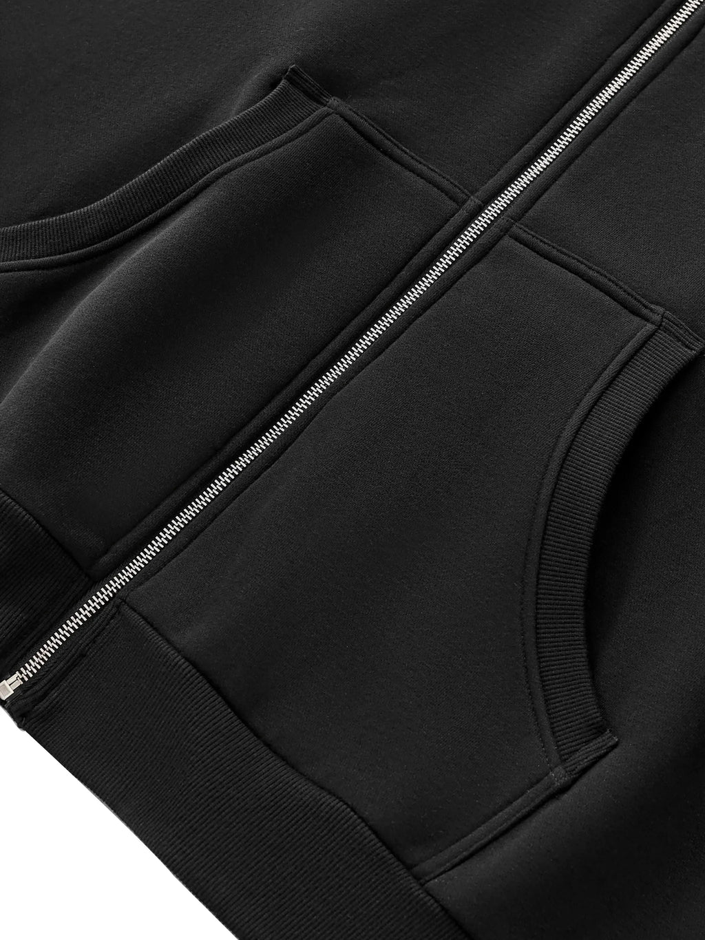 Sweat à capuche carré en polaire avec fermeture éclair intégrale
