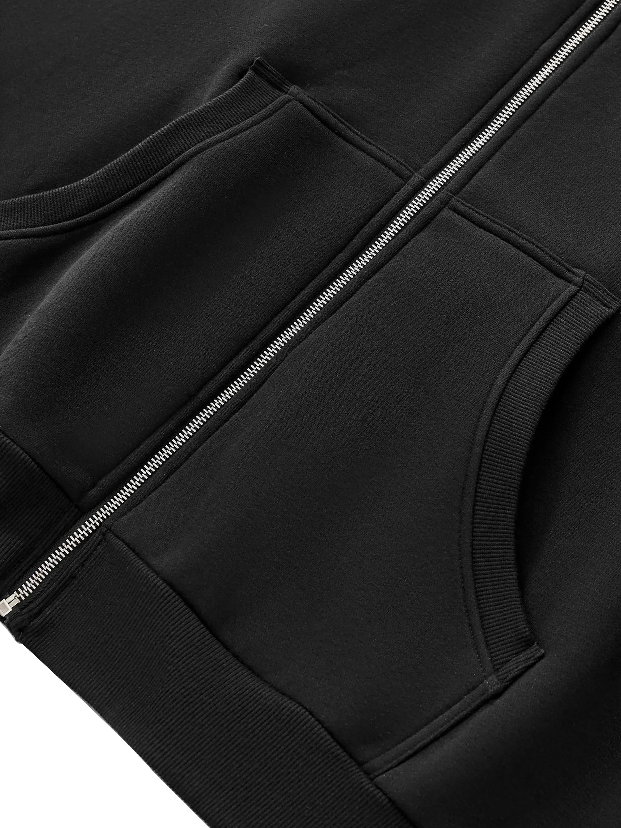 Sweat à capuche carré en polaire avec fermeture éclair intégrale