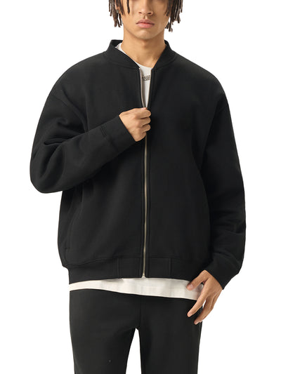 Loaded Essential Zip-Up Fleeced Varsity Jacket