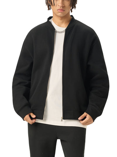 Loaded Essential Zip-Up Fleeced Varsity Jacket