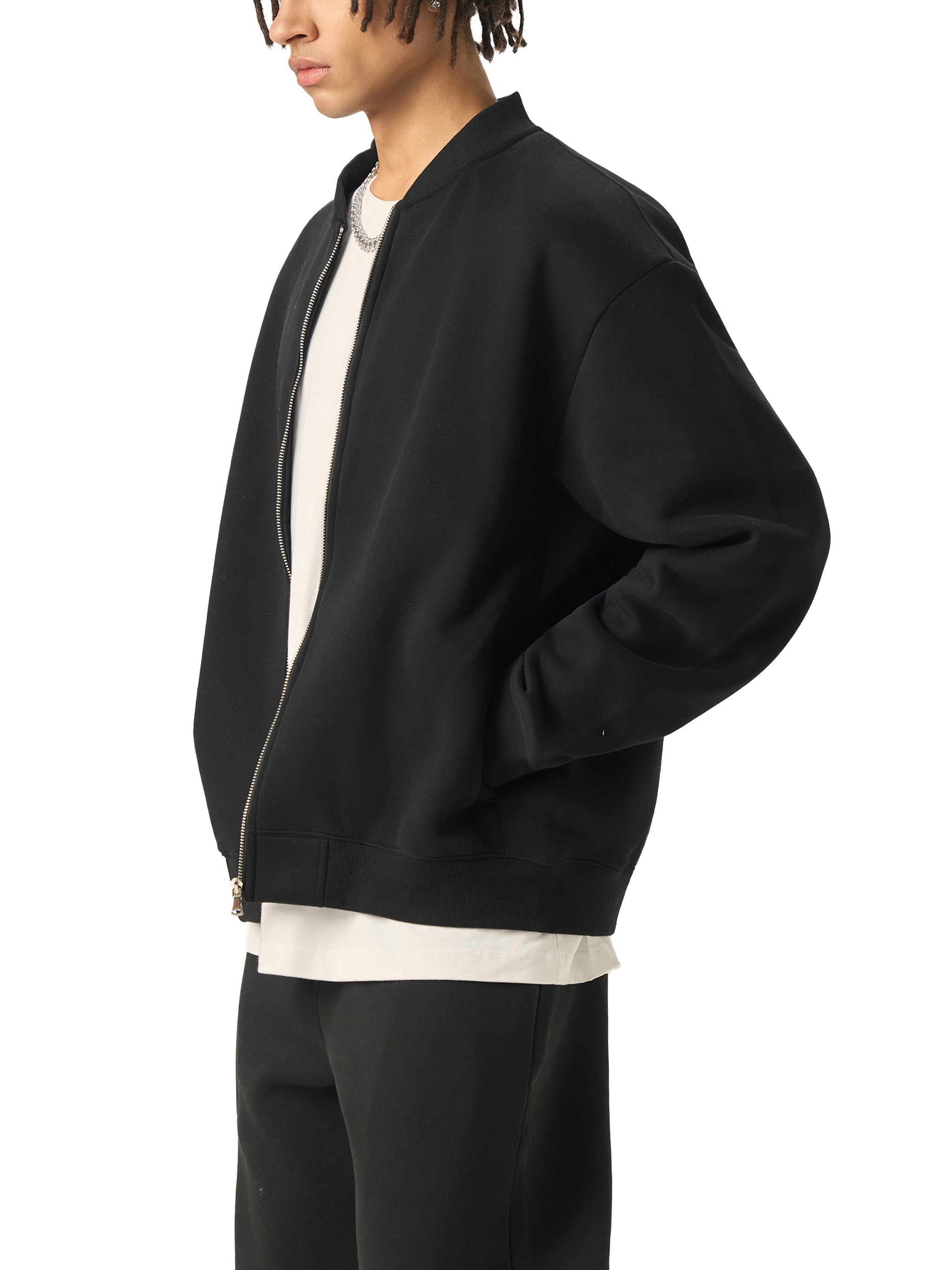 Loaded Essential Zip-Up Fleeced Varsity Jacket