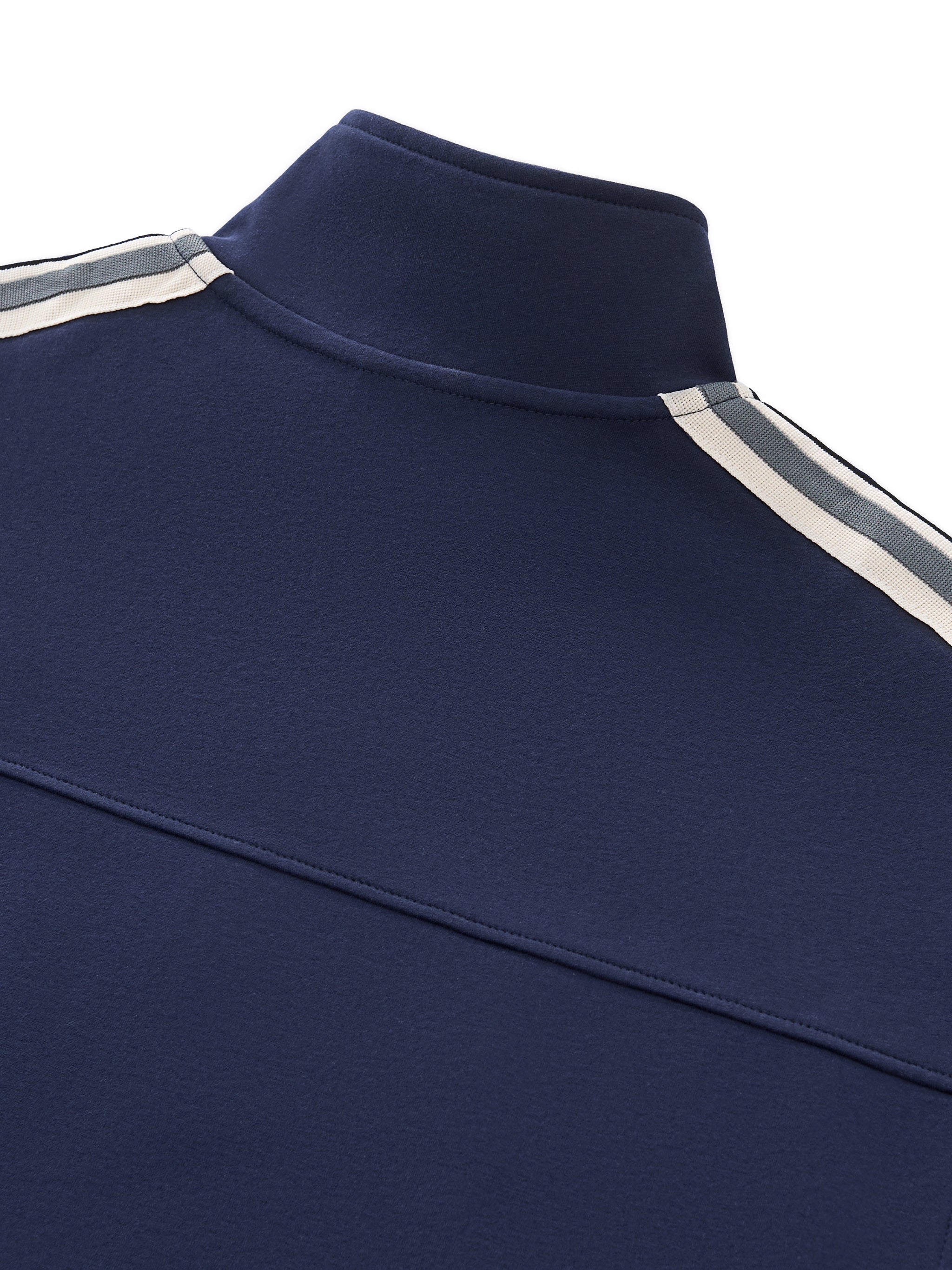 Motion Set X RisenRetro Contrast Side-Stripe Stand Collar  Jacket