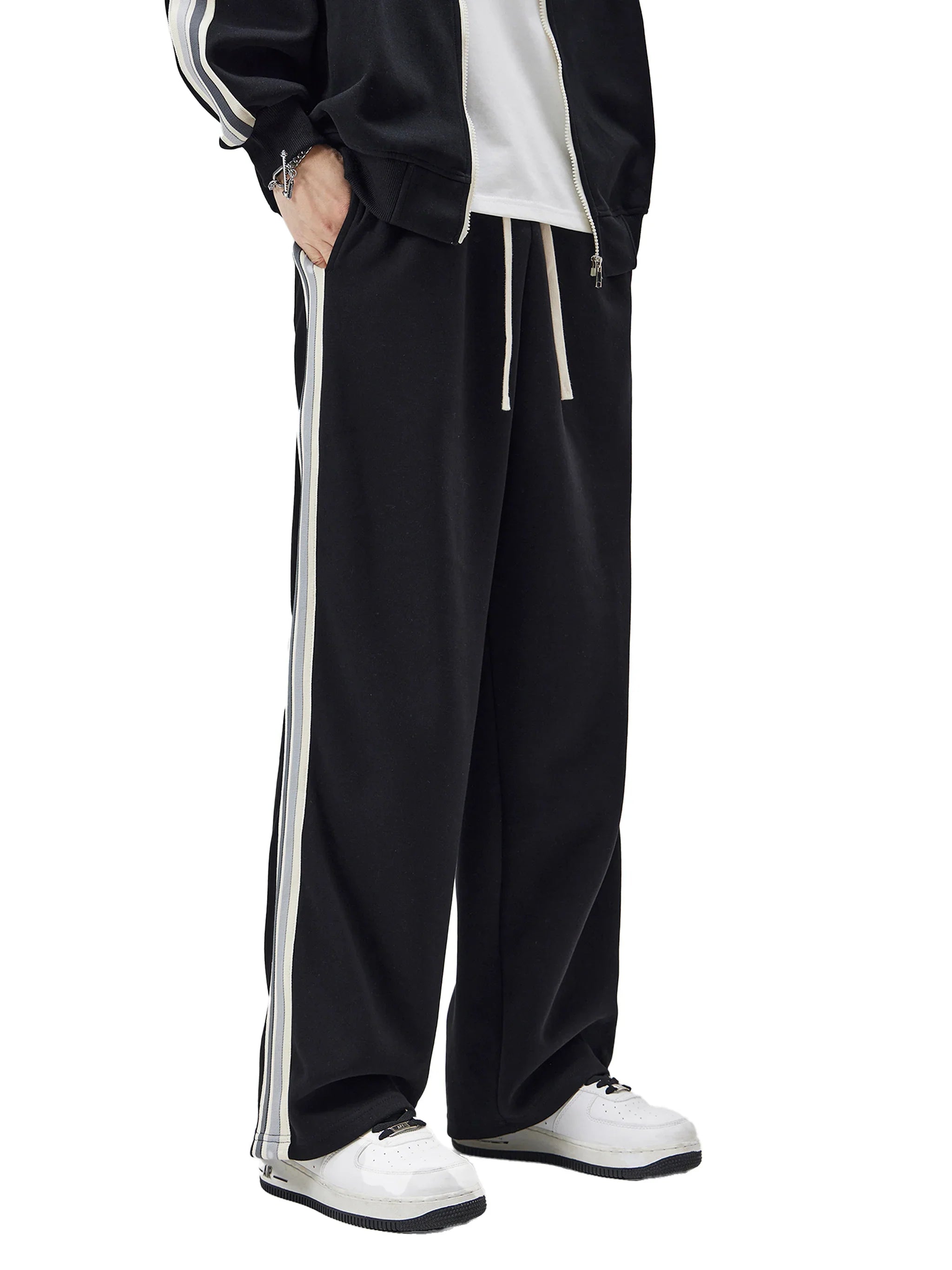Motion Set X RisenRetro Contrast Side-Stripe Straight-Leg  Pants