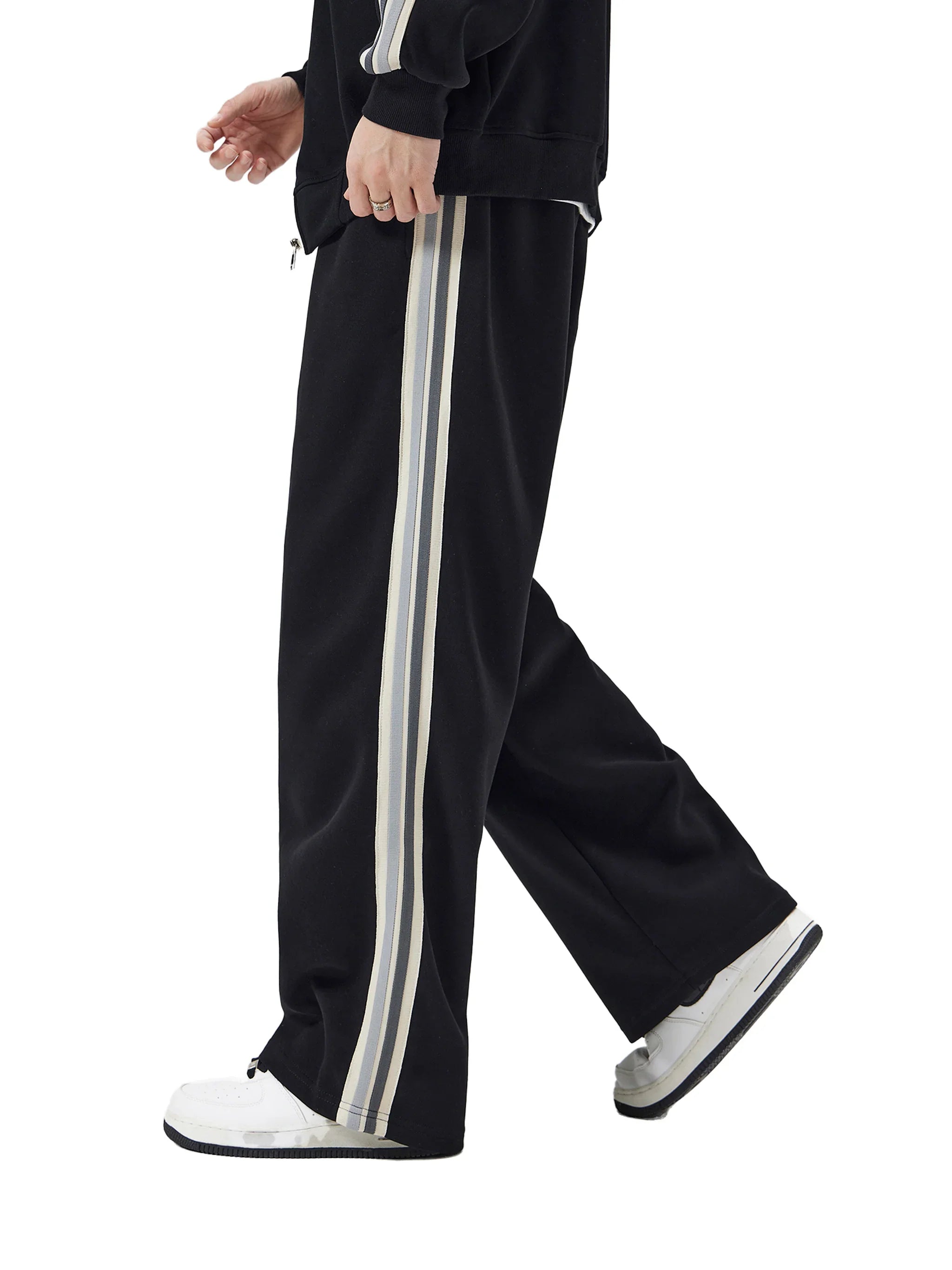 Motion Set X RisenRetro Contrast Side-Stripe Straight-Leg  Pants