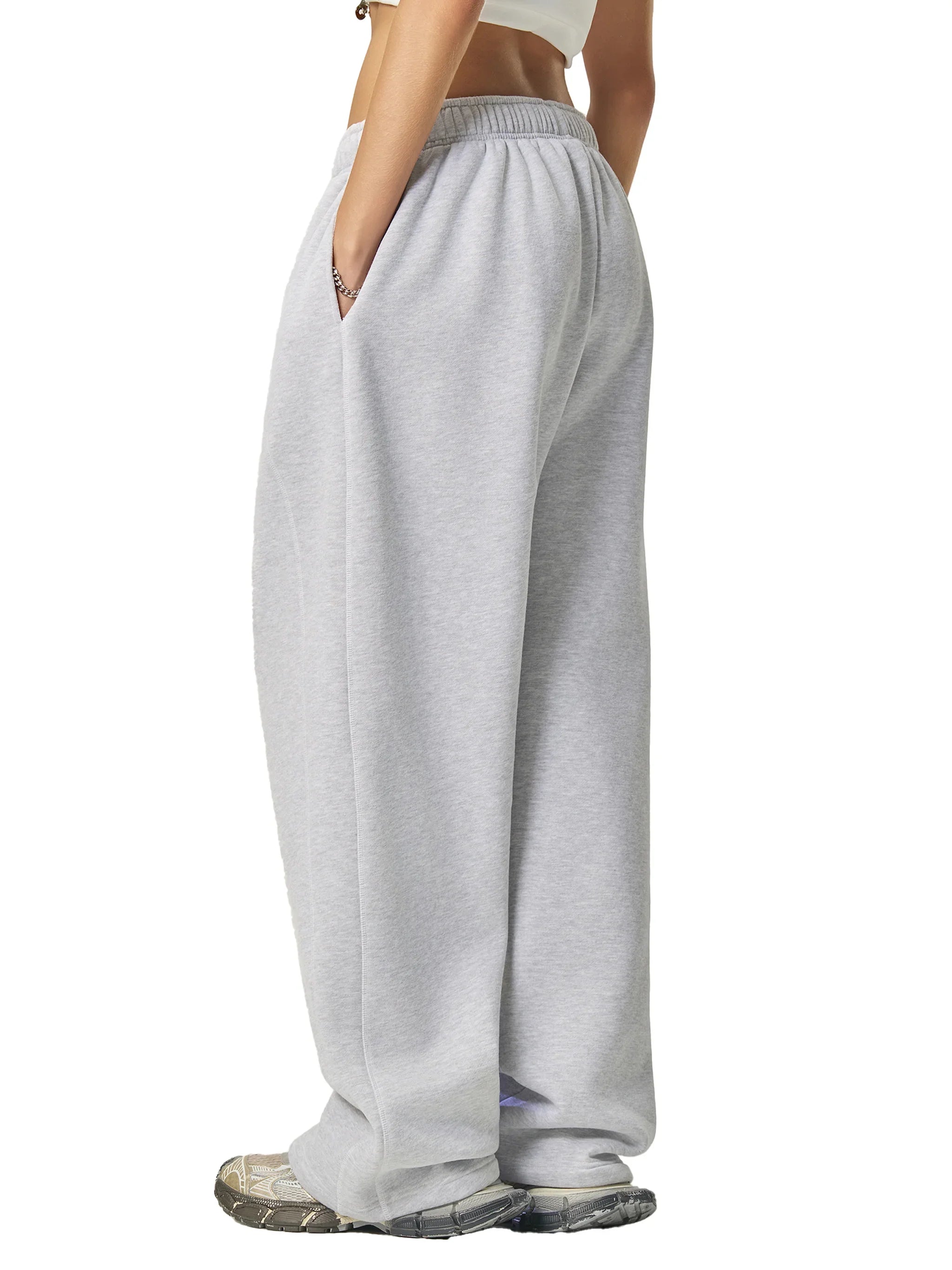 Pantalon de survêtement unisexe en polaire à surpiqûres contrastées RisenRetro