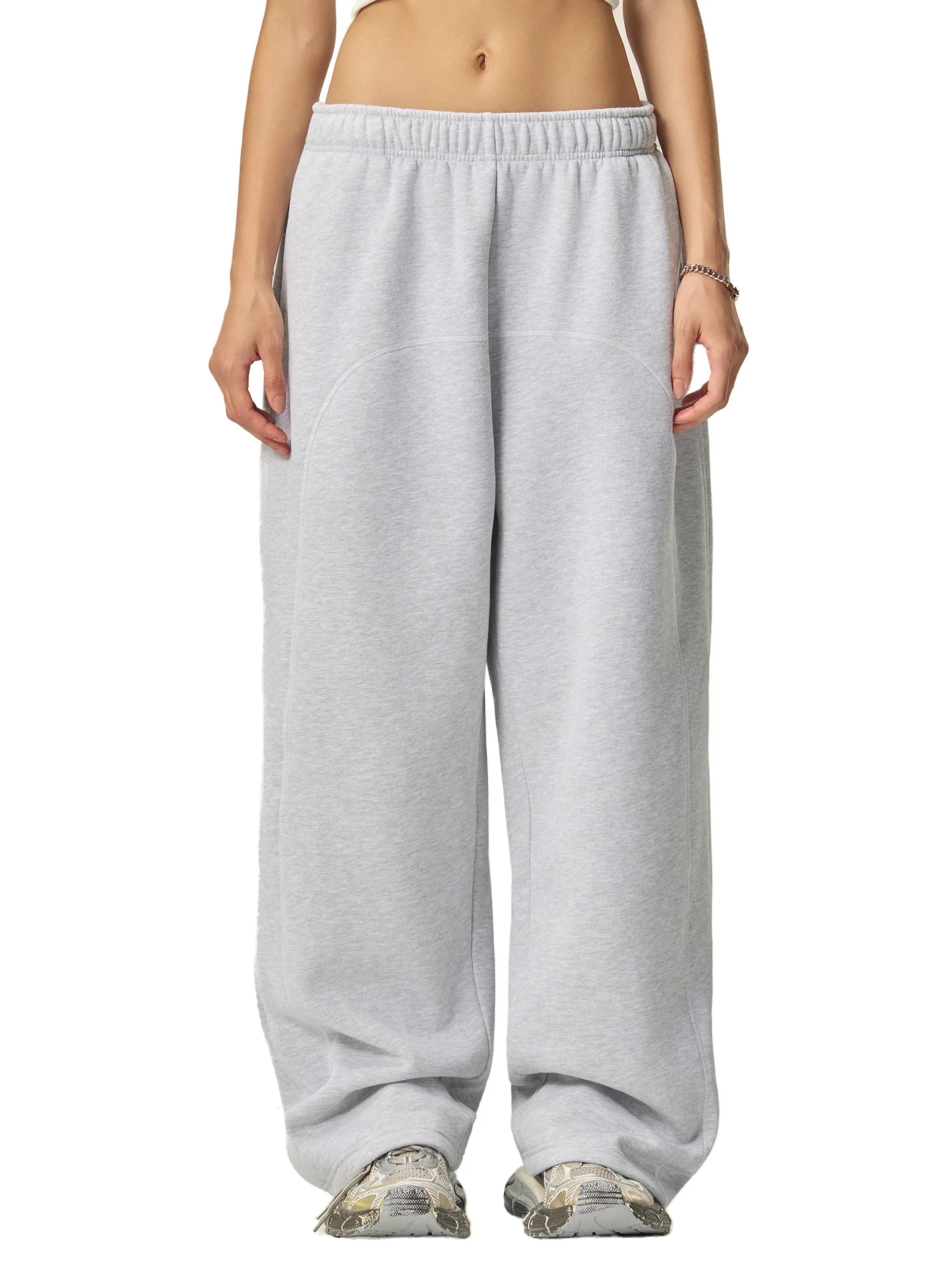 Pantalon de survêtement unisexe en polaire à surpiqûres contrastées RisenRetro