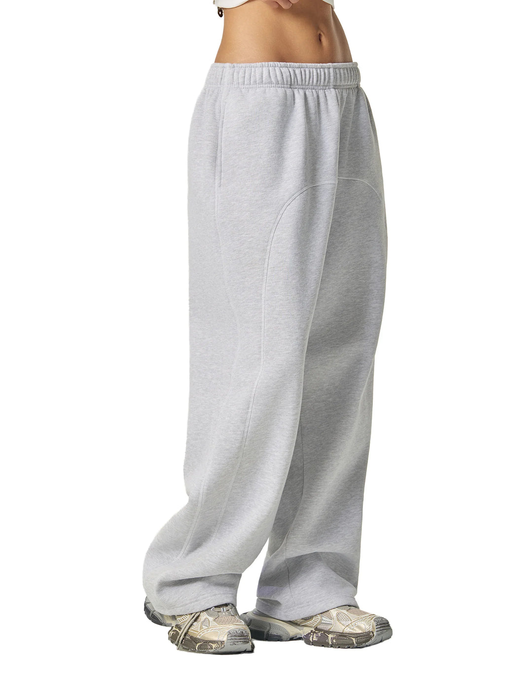 Pantalon de survêtement unisexe en polaire à surpiqûres contrastées RisenRetro