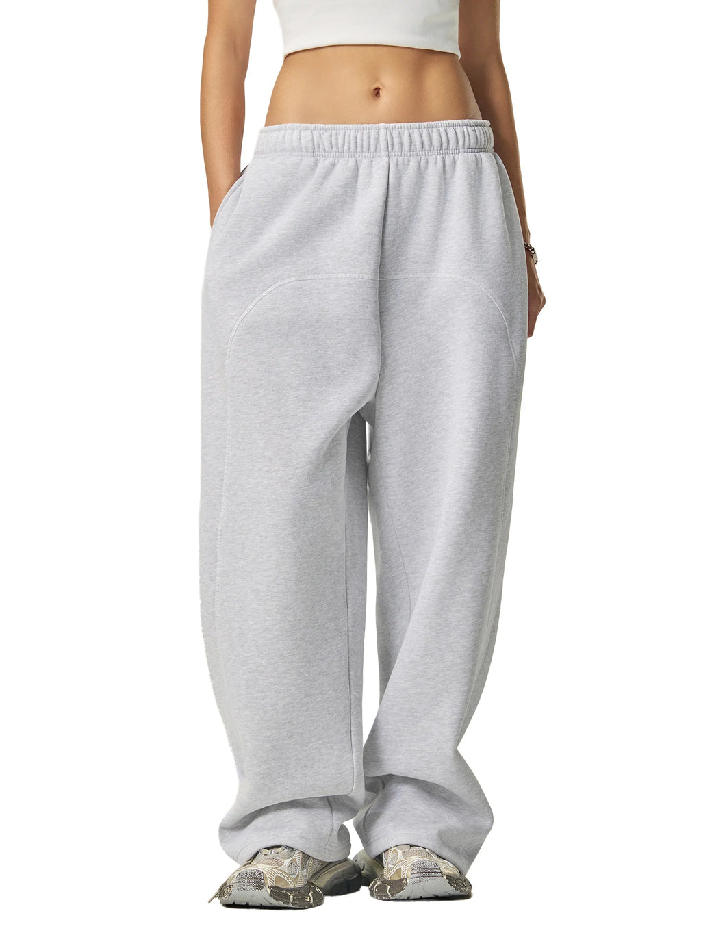 Pantalon de survêtement unisexe en polaire à surpiqûres contrastées RisenRetro