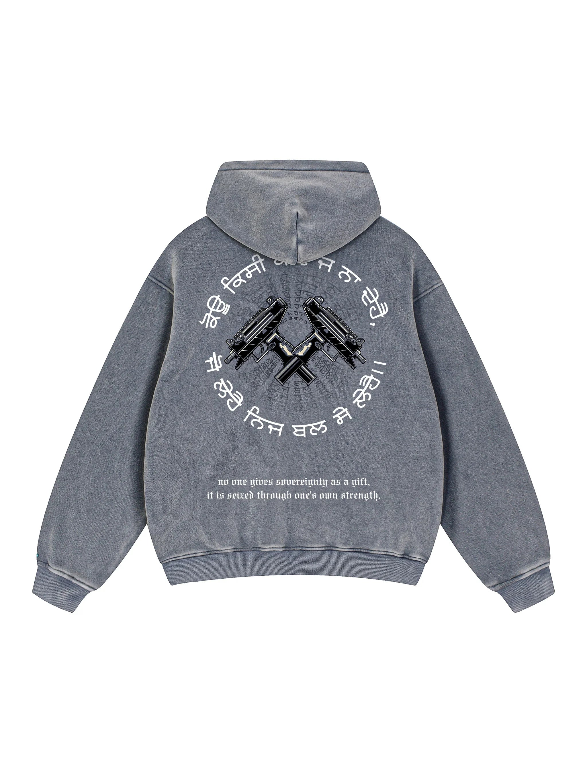 FORCE OF WILL X RisenRetro Snow Wash Fleece Oversize Hoodie