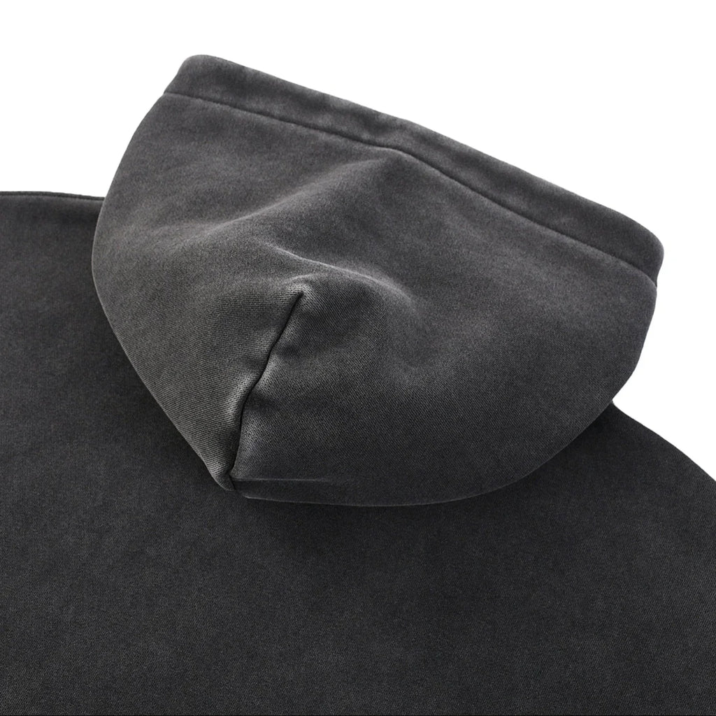 Dark gray fabric with a textured surface on a white background