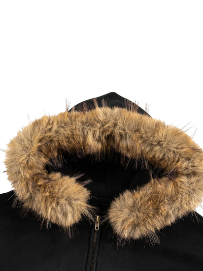 Risen Retro Sun Fade Boxy Detachable Fur Hoodie