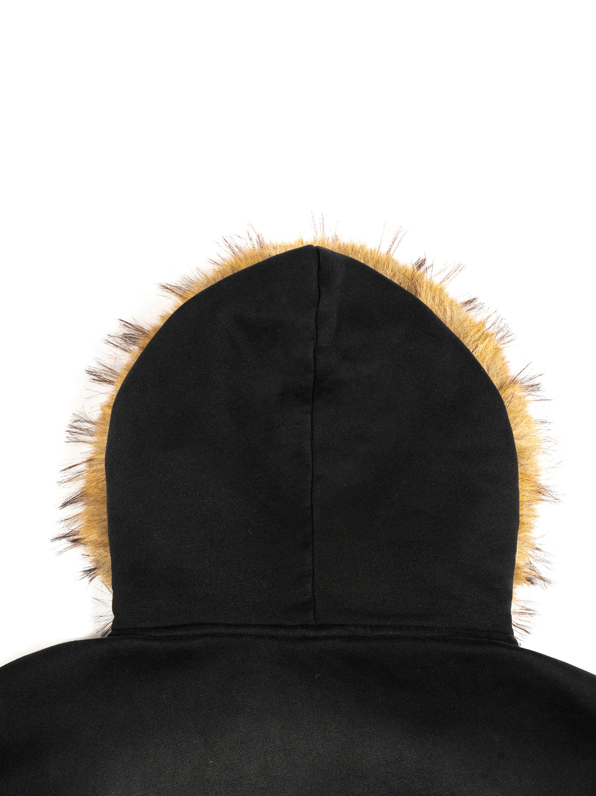 Risen Retro Sun Fade Boxy Detachable Fur Hoodie