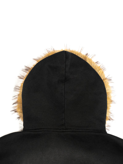 Risen Retro Sun Fade Boxy Detachable Fur Hoodie