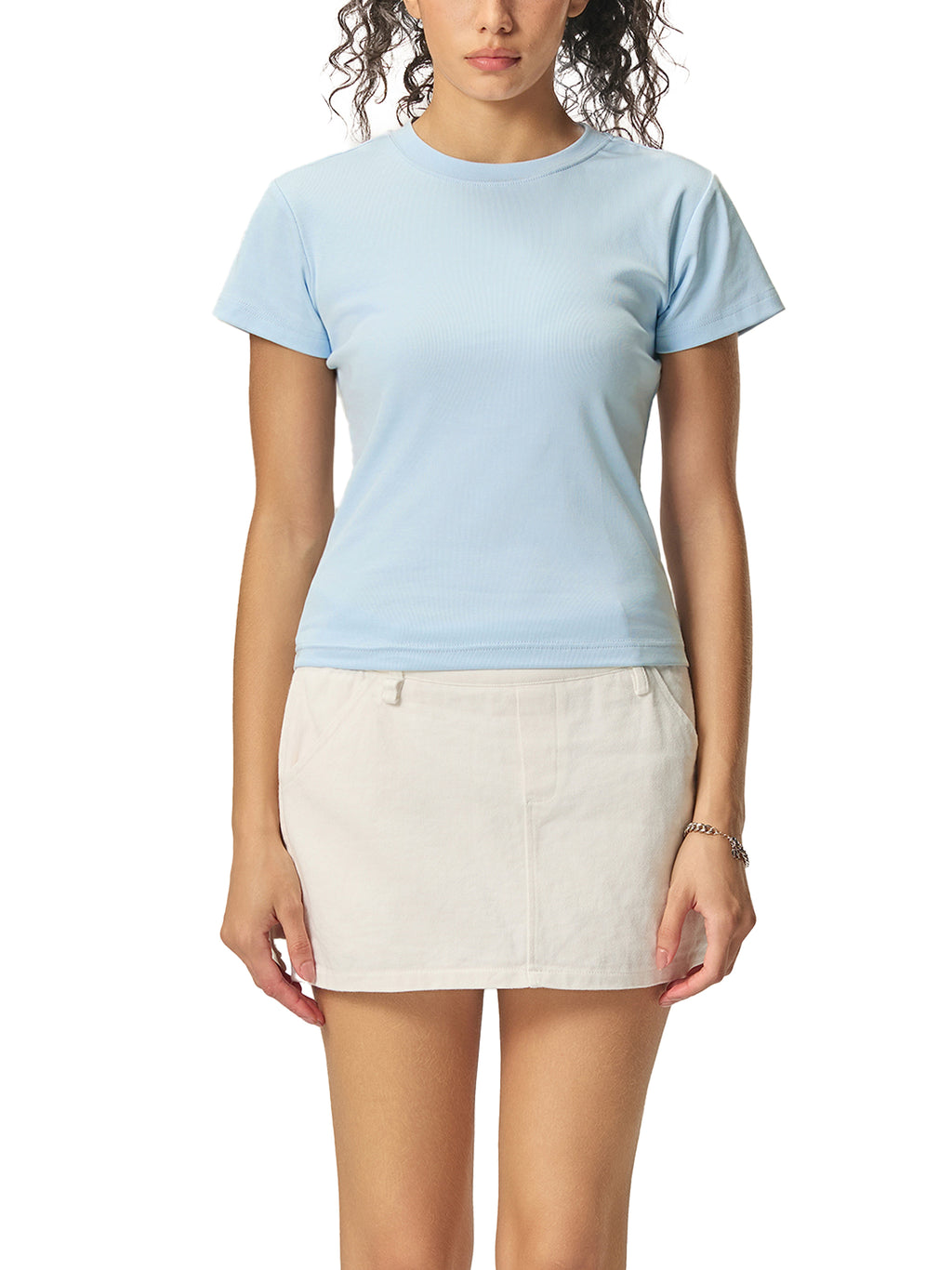 MAHARANI JIND KAUR Women's Essential Bodycon Crewneck T-Shirt