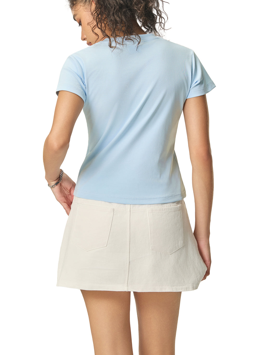 MAHARANI JIND KAUR Women's Essential Bodycon Crewneck T-Shirt