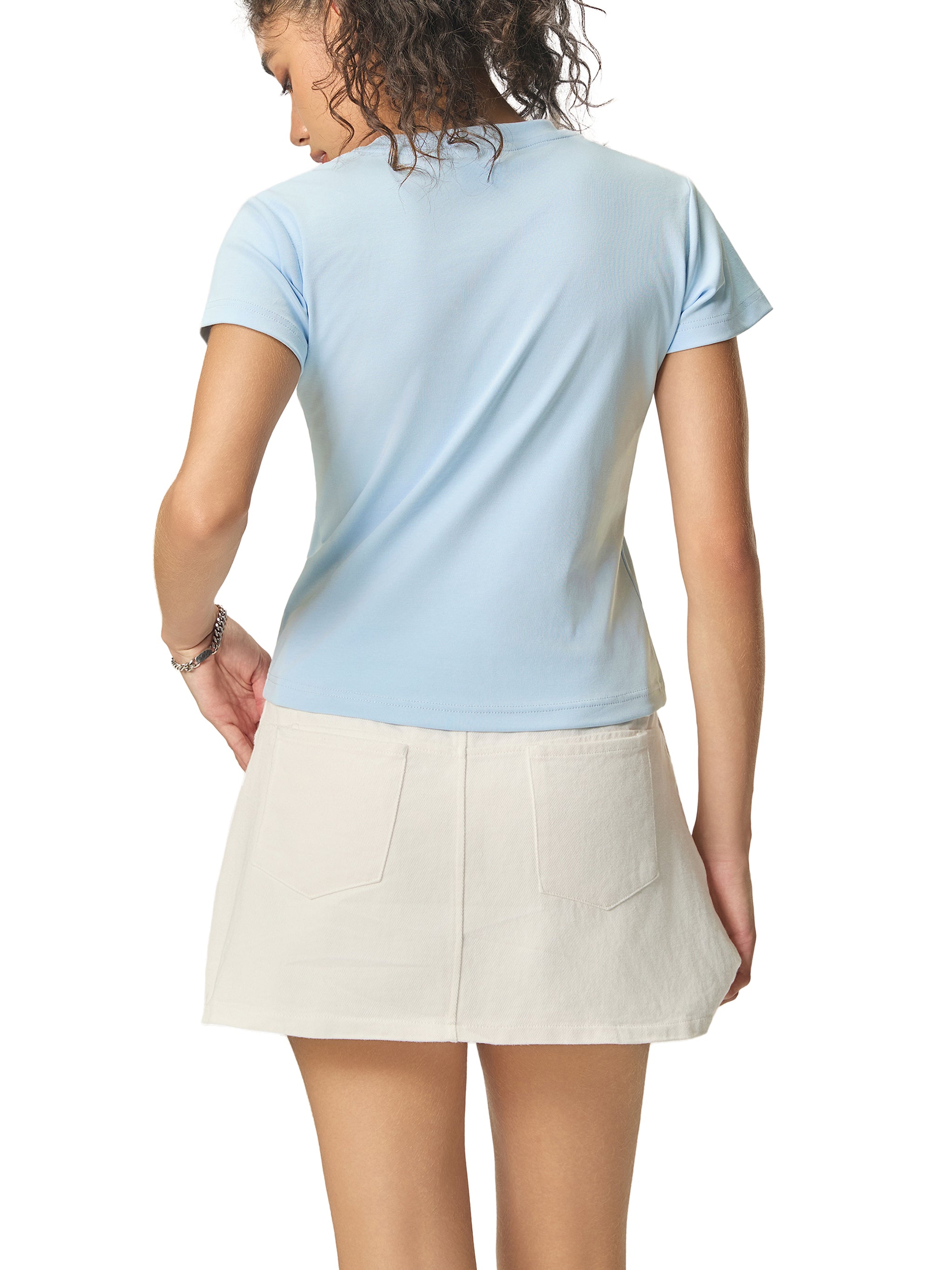 MAHARANI JIND KAUR Women's Essential Bodycon Crewneck T-Shirt