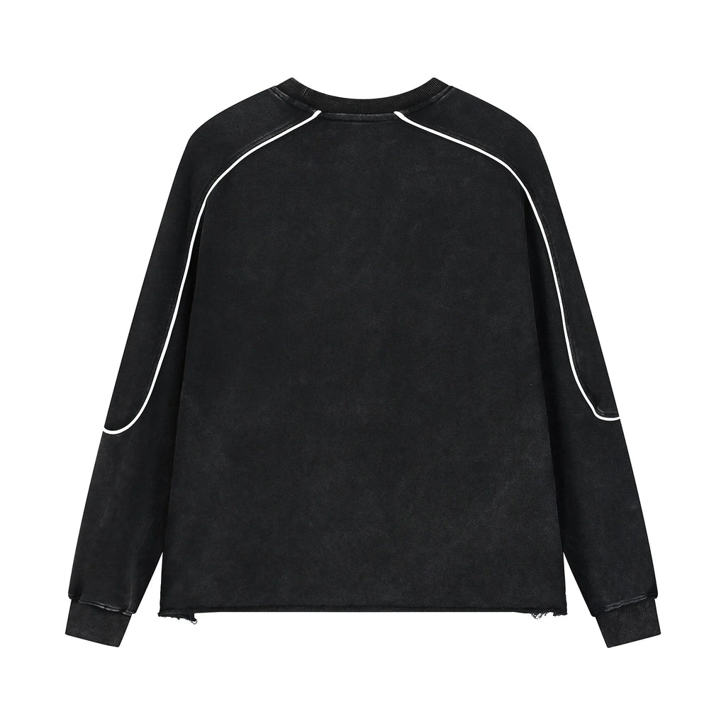 Sweat-shirt Panjab à délavage minéral et ourlet brut