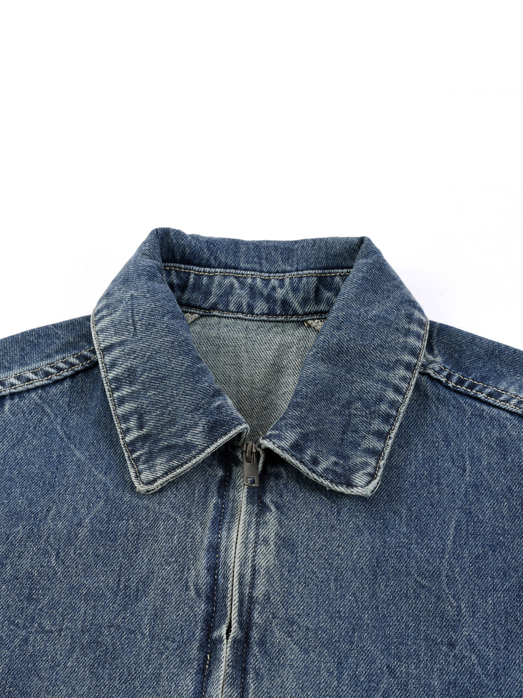 Force of Will X Risen Retro Vintage Wash Zip Up Denim Jacket
