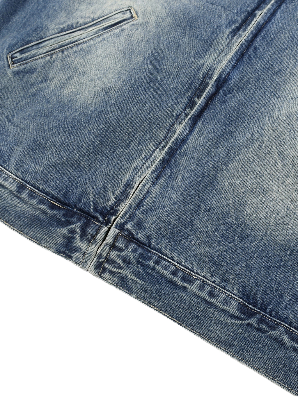 Force of Will X Risen Retro Vintage Wash Zip Up Denim Jacket
