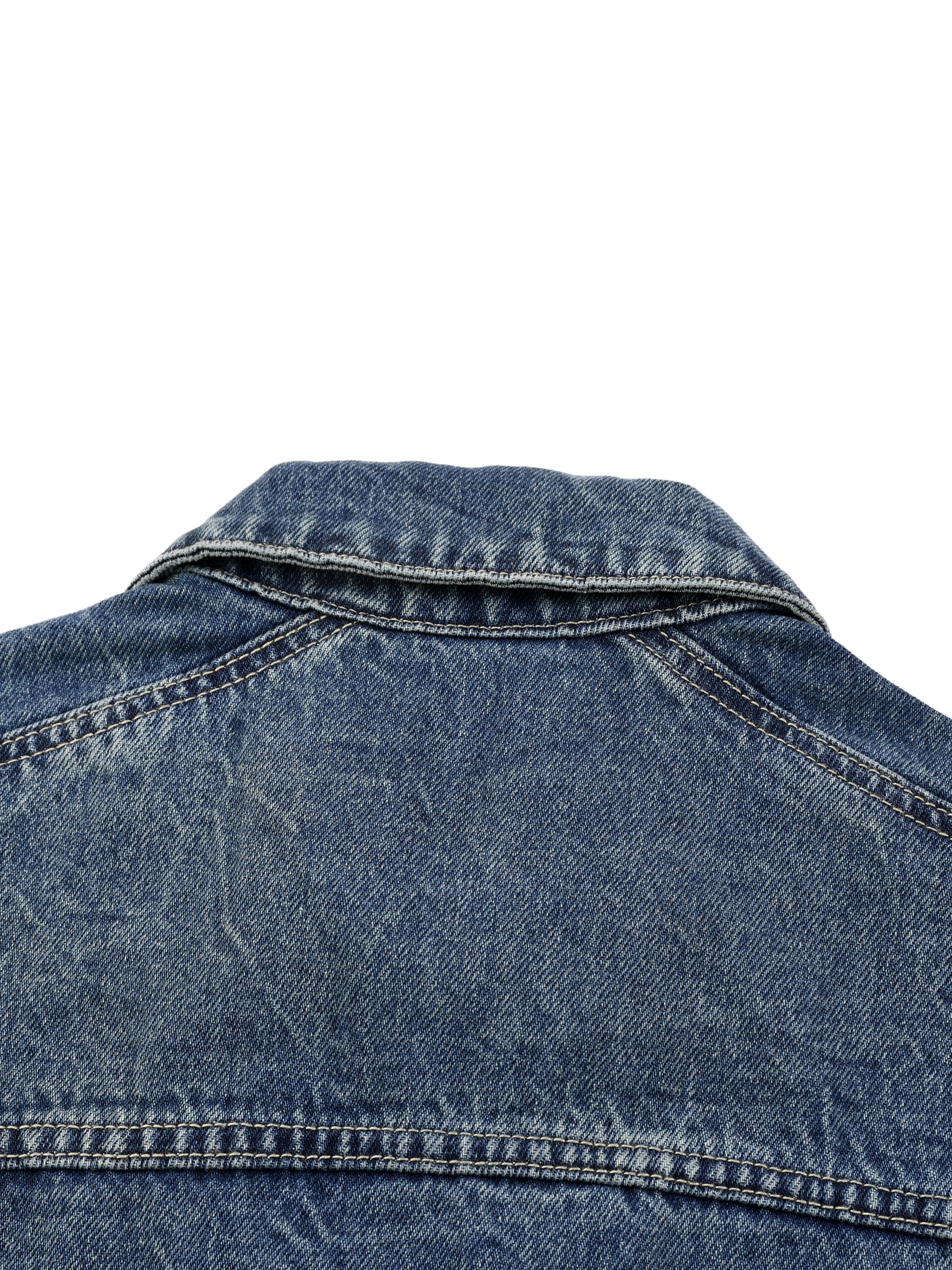 Force of Will X Risen Retro Vintage Wash Zip Up Denim Jacket