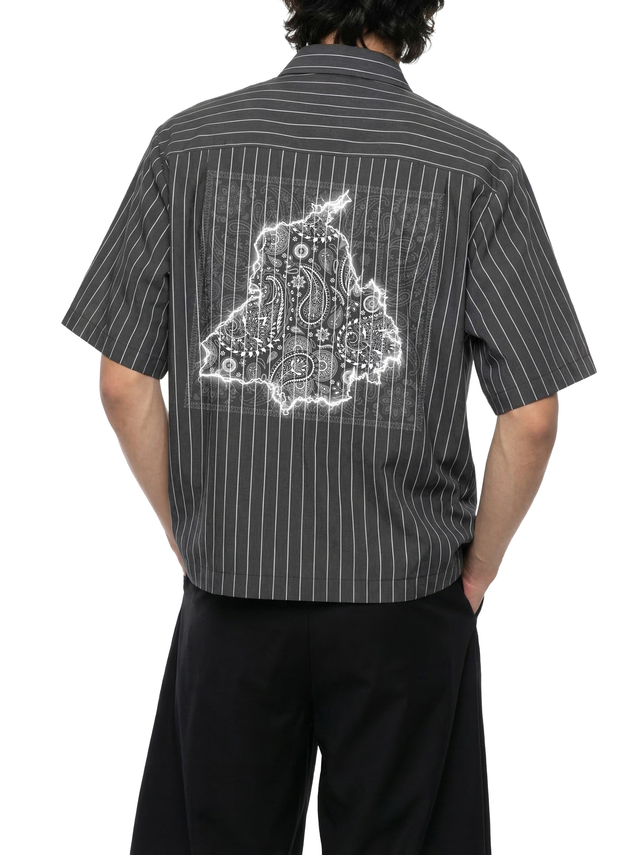 Panjab Bandana X RisenRetro Unisex Striped Boxy Button-Up Shirt