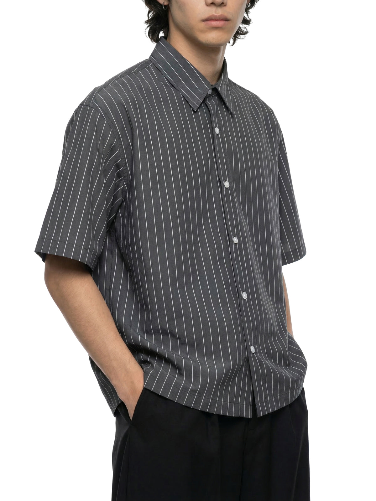THE RIGHT ONE Unisex Striped Boxy Button-Up Shirt | RISENRETRO