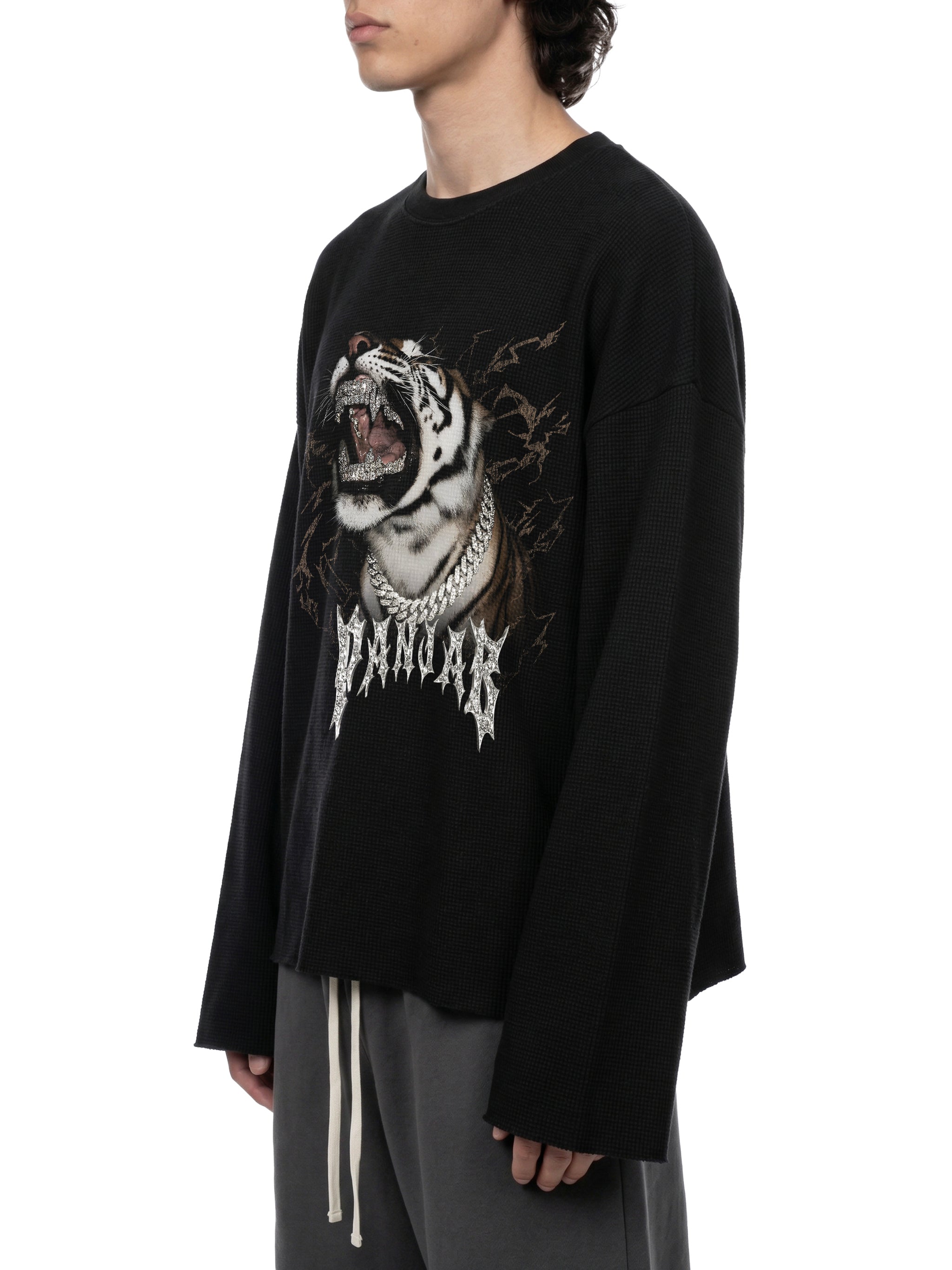 TIGER ROAR V3 x Risen Retro Unisex Waffle Raw Edge T-Shirt