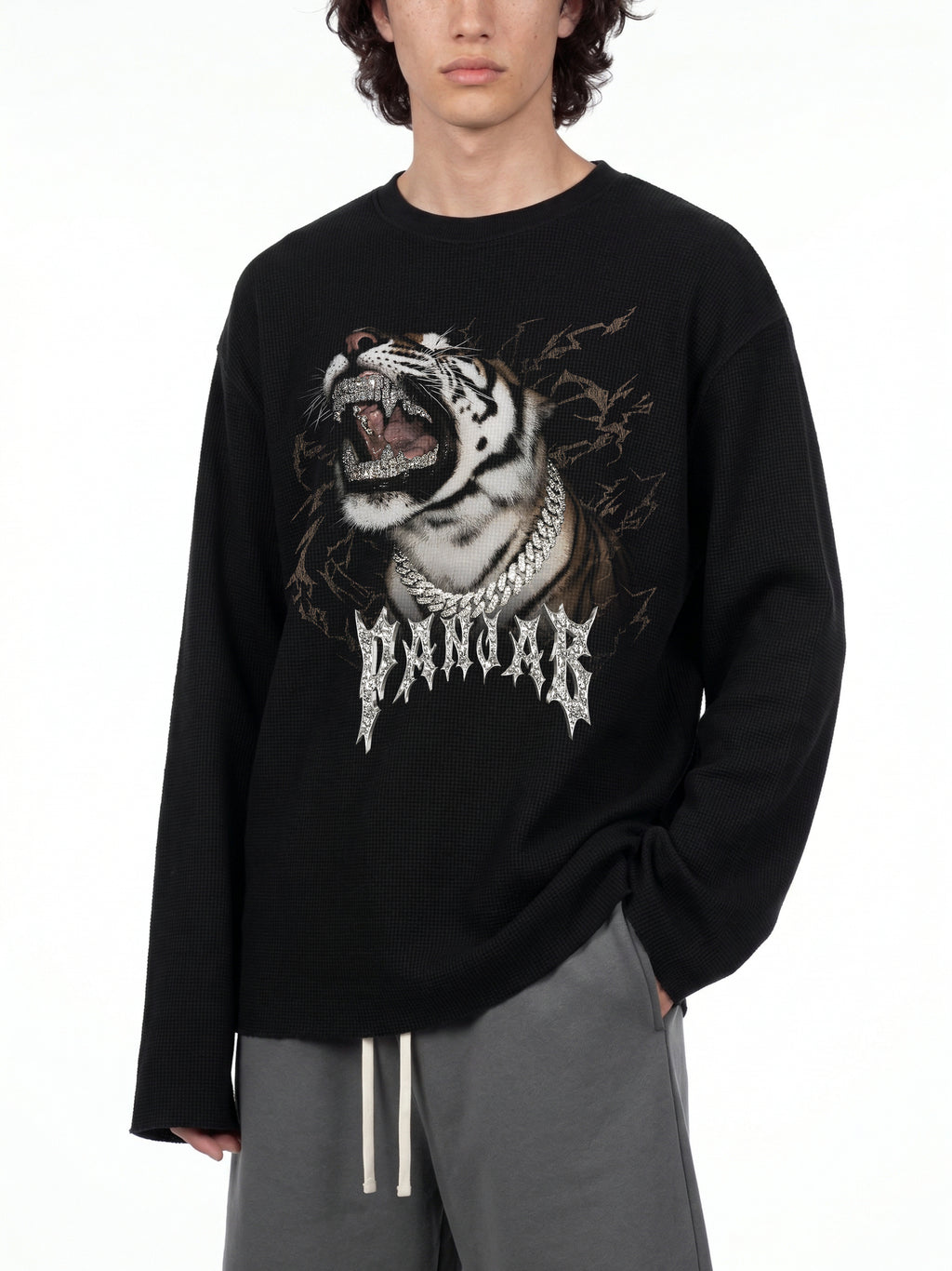 TIGER ROAR V3 x Risen Retro Unisex Waffle Raw Edge T-Shirt