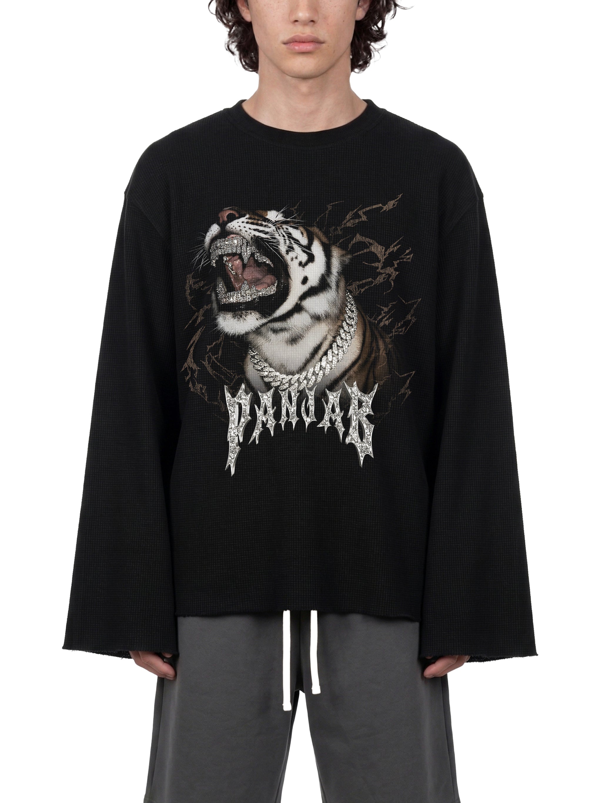 TIGER ROAR V3 x Risen Retro Unisex Waffle Raw Edge T-Shirt