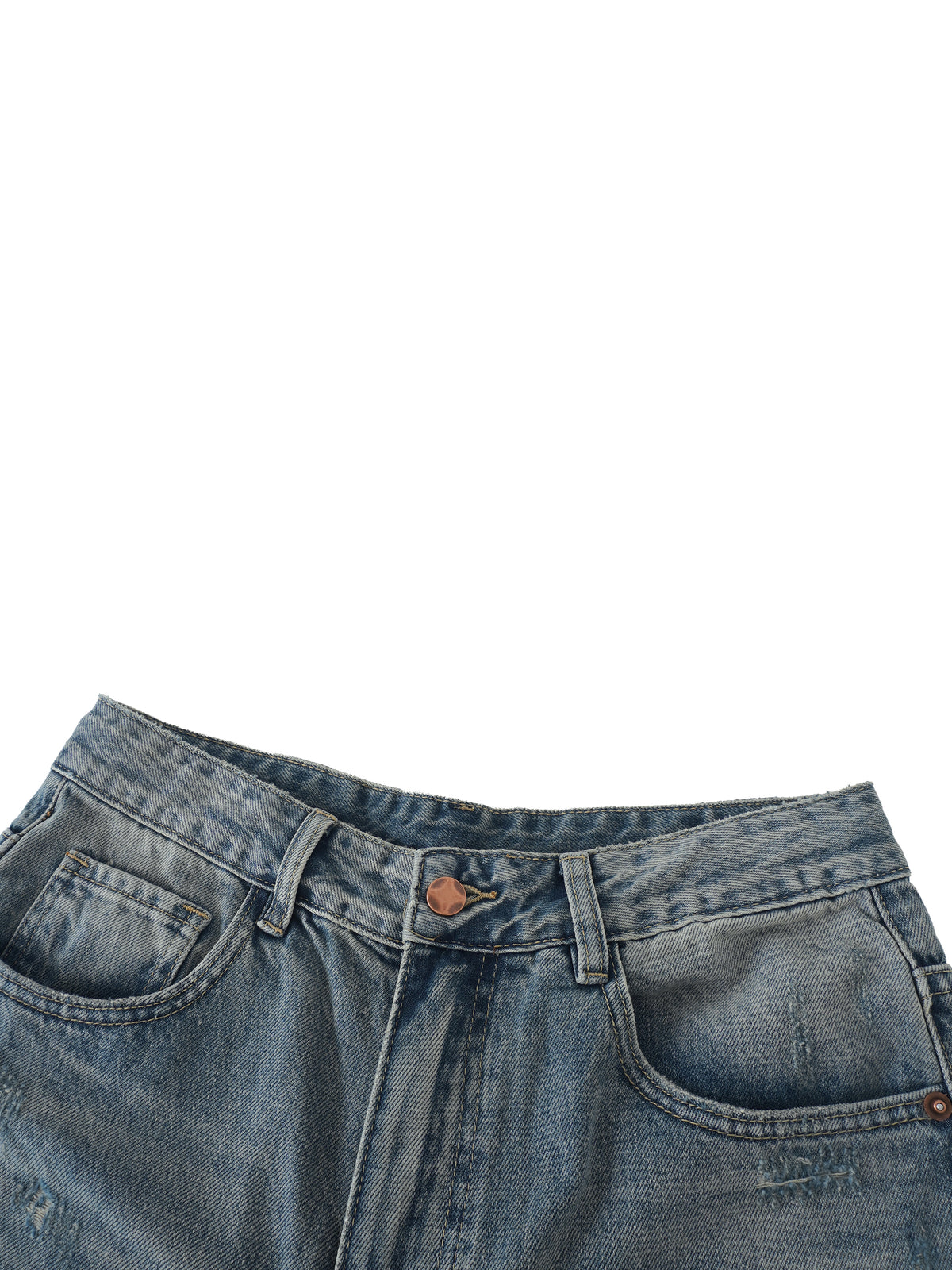 RISENRETRO | Men's Distressed Barrel Leg Jeans