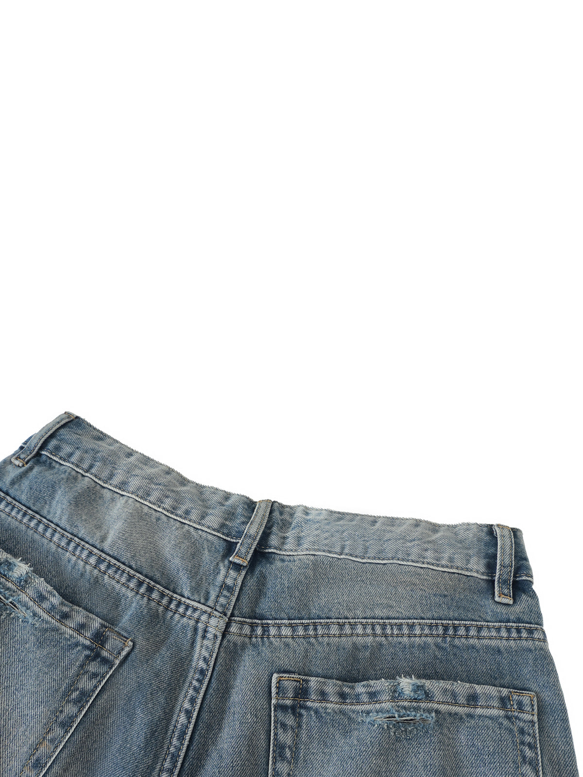 RISENRETRO | Men's Distressed Barrel Leg Jeans