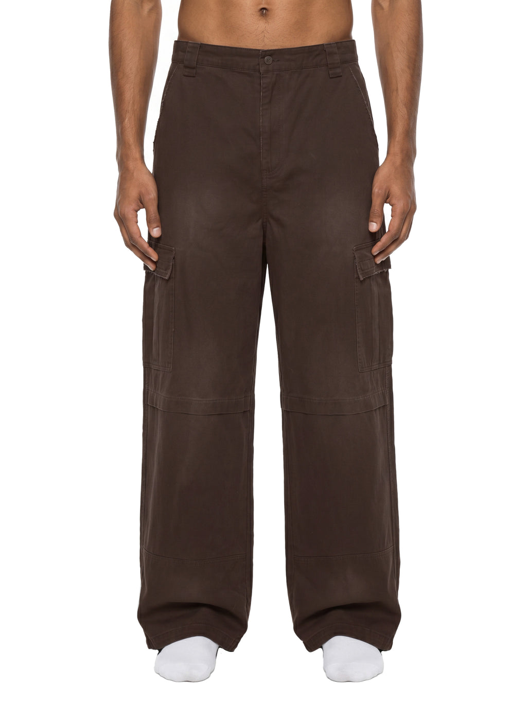 RISENRETRO | Unisex Sunfade Washed Fleece Cargo Pants