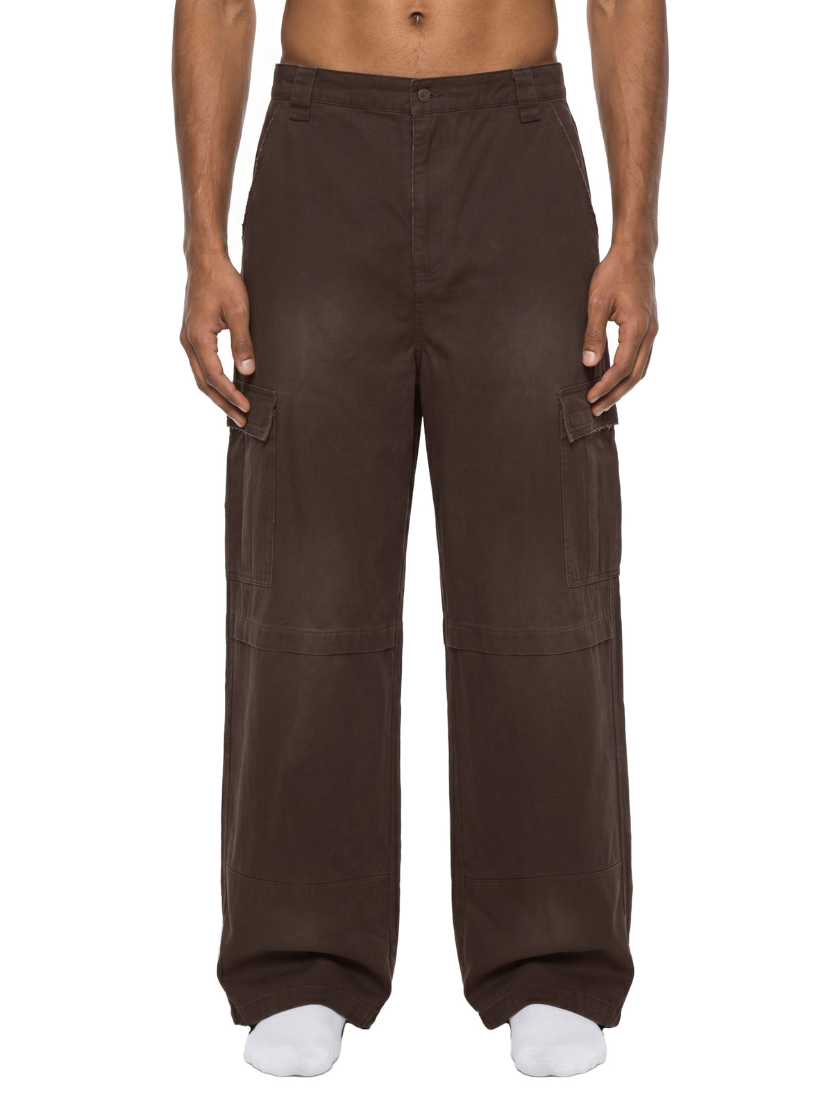 RISENRETRO | Unisex Sunfade Washed Fleece Cargo Pants