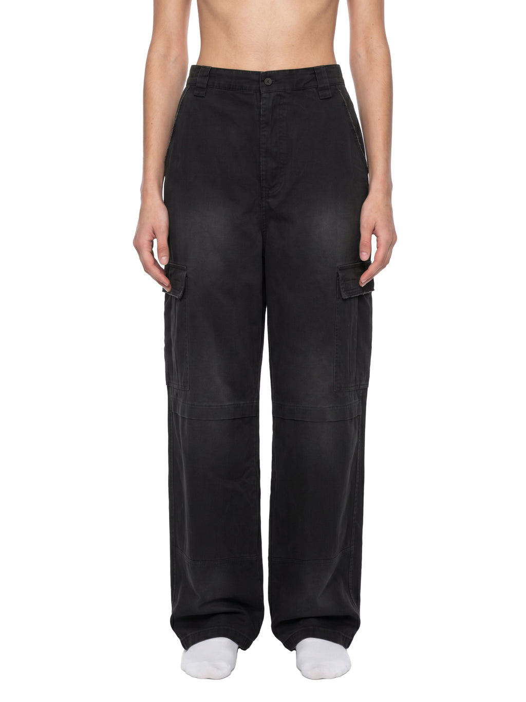 RISENRETRO | Unisex Sunfade Washed Fleece Cargo Pants