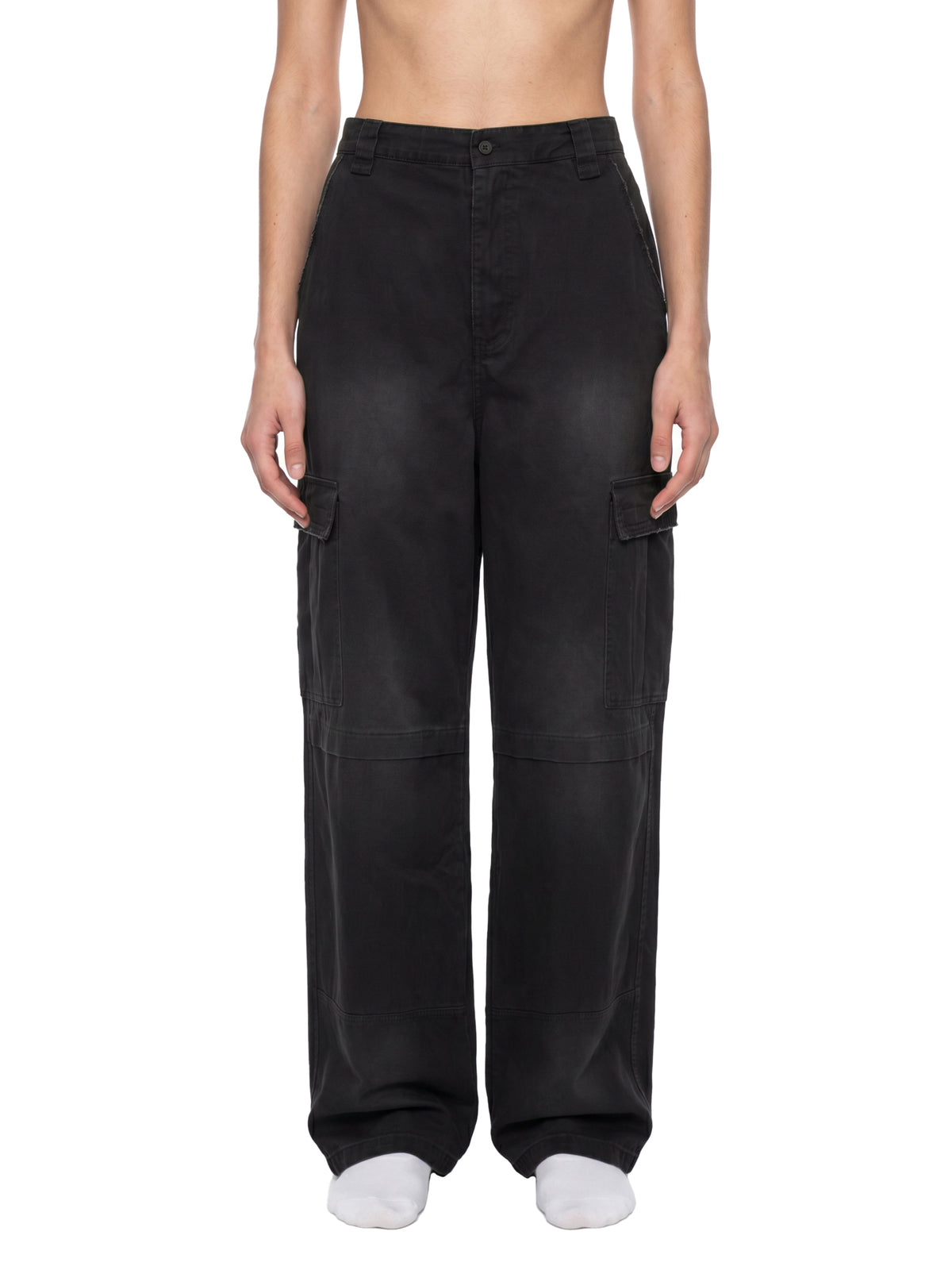 RISENRETRO | Unisex Sunfade Washed Fleece Cargo Pants