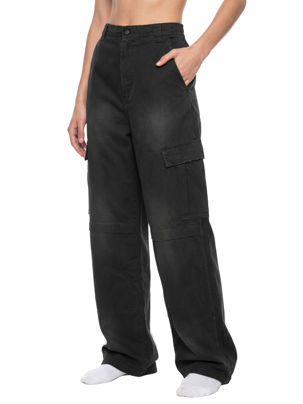 RISENRETRO | Unisex Sunfade Washed Fleece Cargo Pants