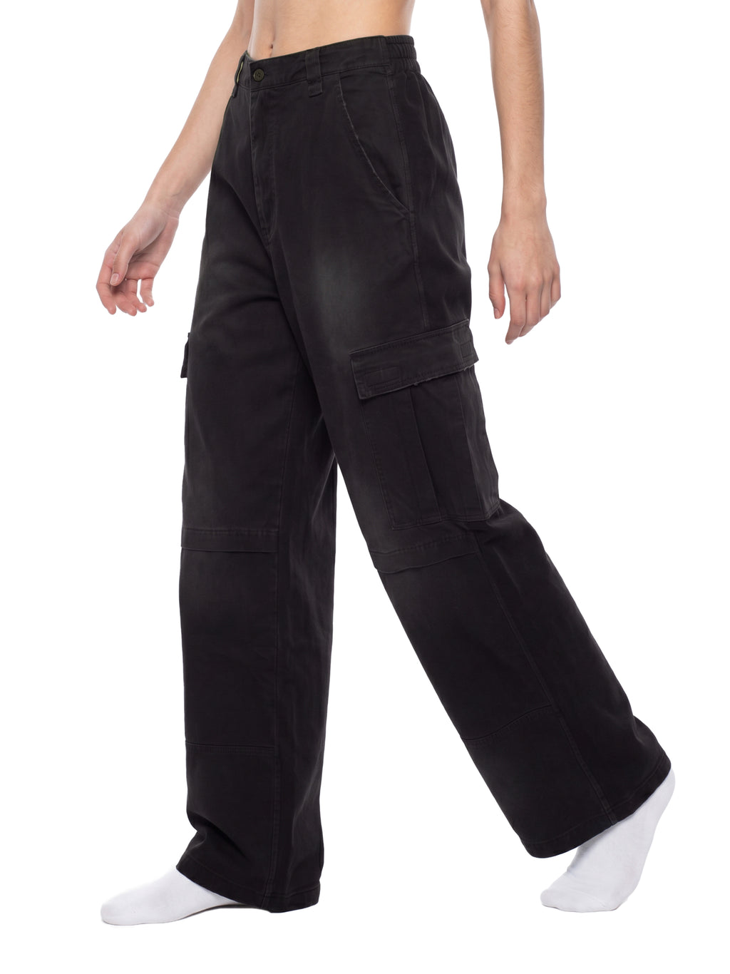 RISENRETRO | Unisex Sunfade Washed Fleece Cargo Pants