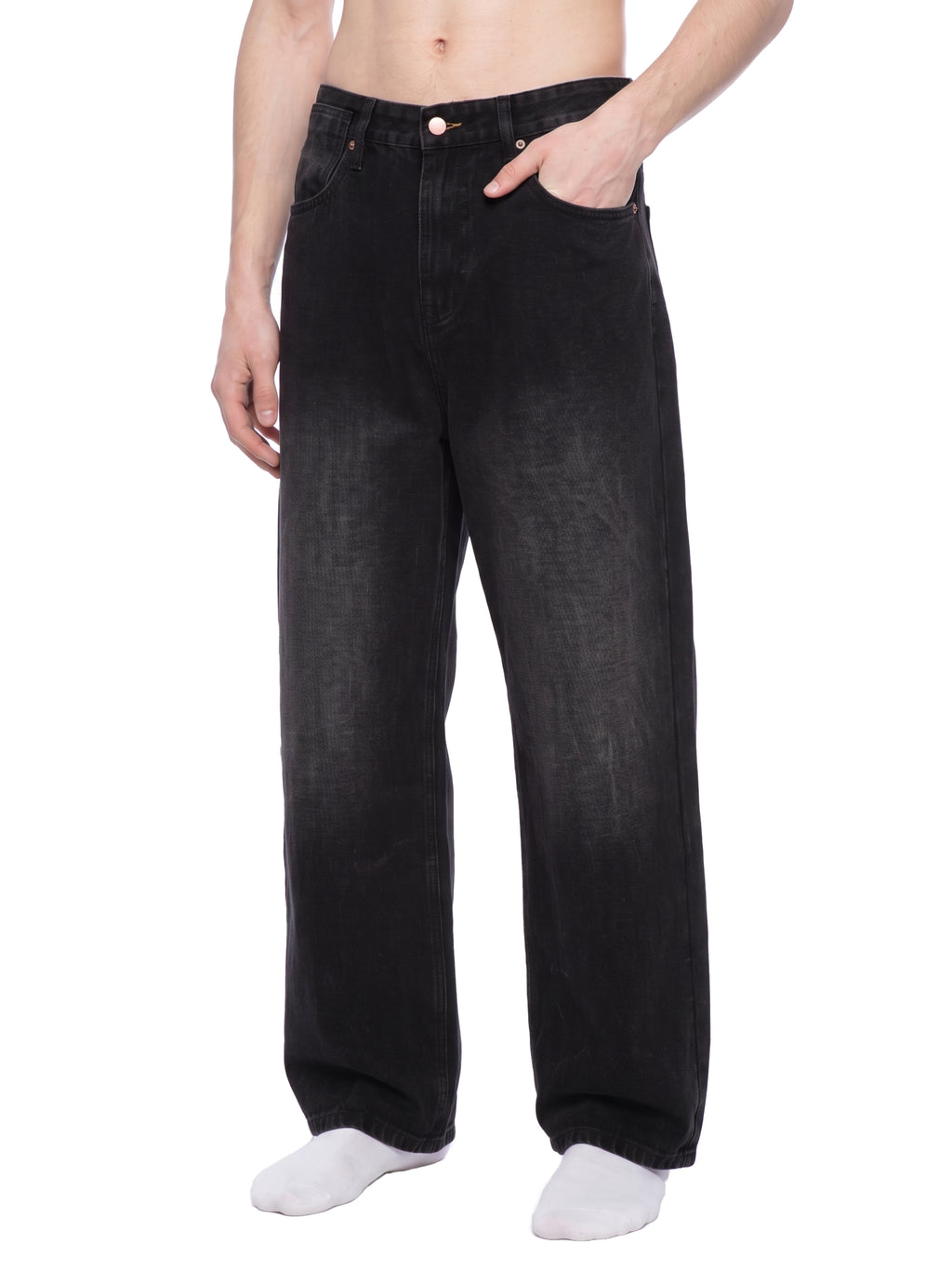 RISENRETRO | Men's Vintage Wash Wide Leg Jeans