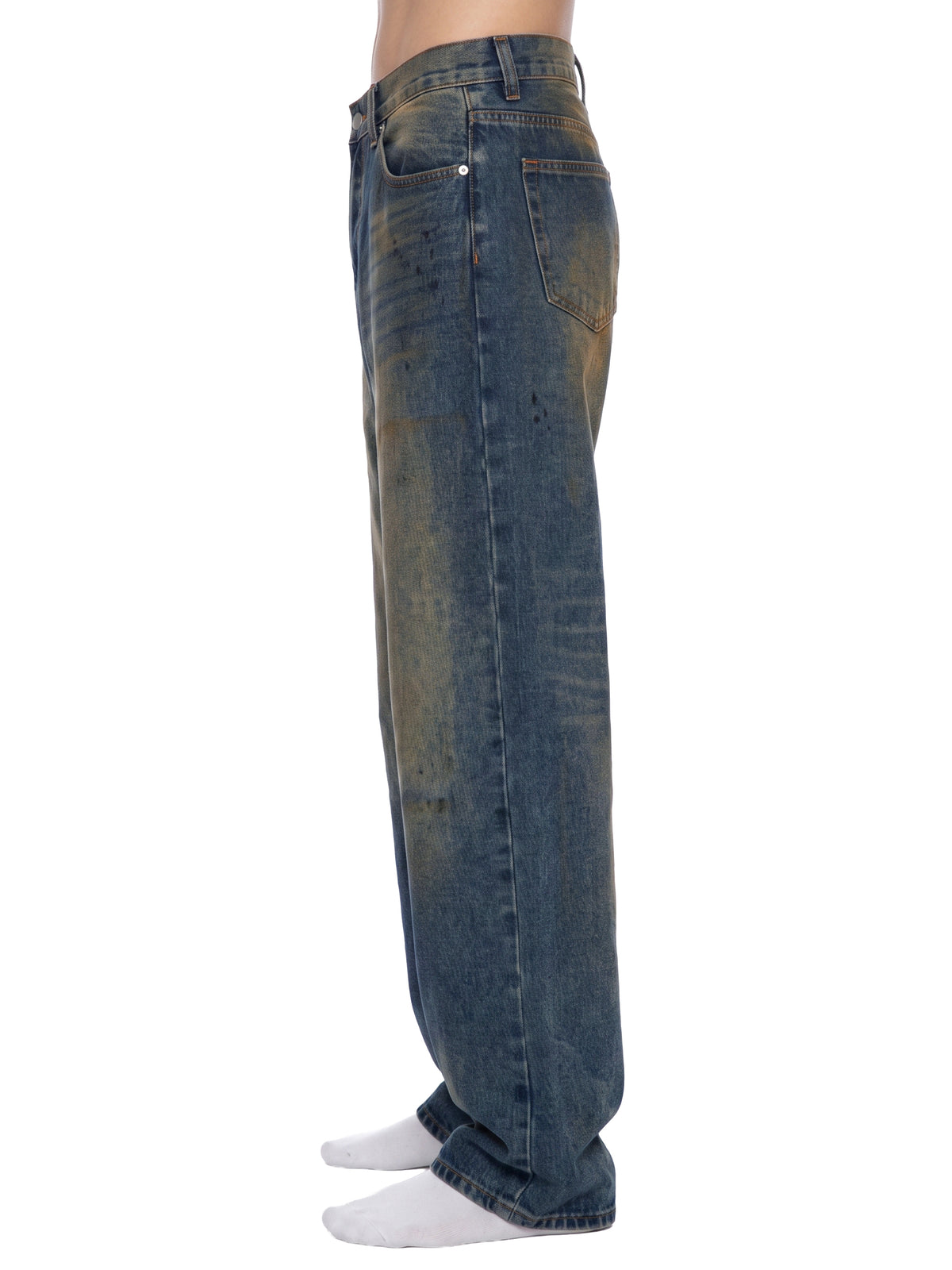 RISENRETRO | Men's Vintage Wash Wide Leg Denim Jeans