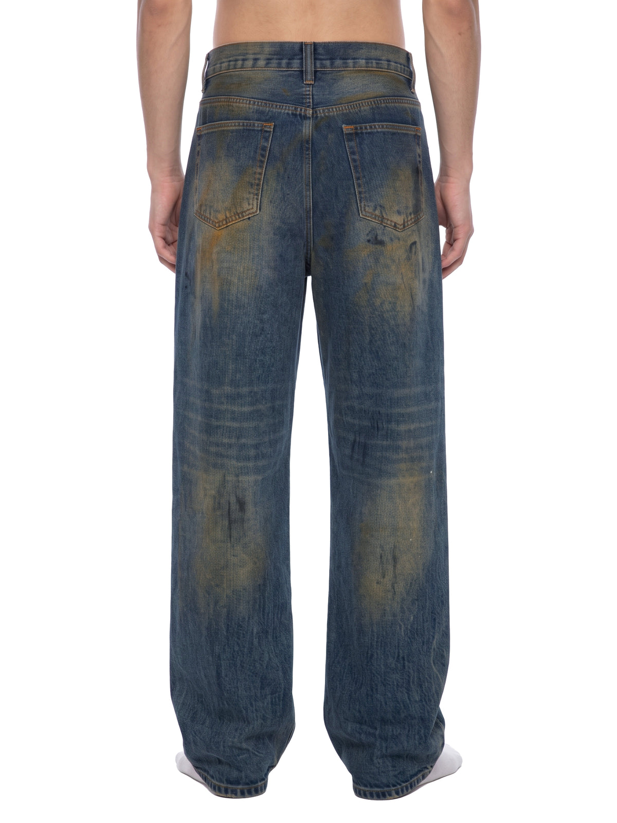 RISENRETRO | Men's Vintage Wash Wide Leg Denim Jeans