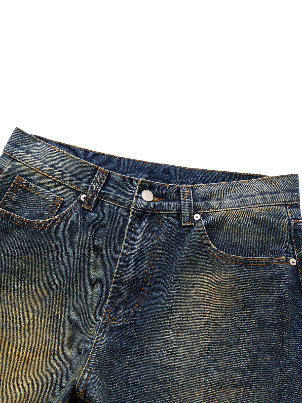 RISENRETRO | Men's Vintage Wash Wide Leg Denim Jeans