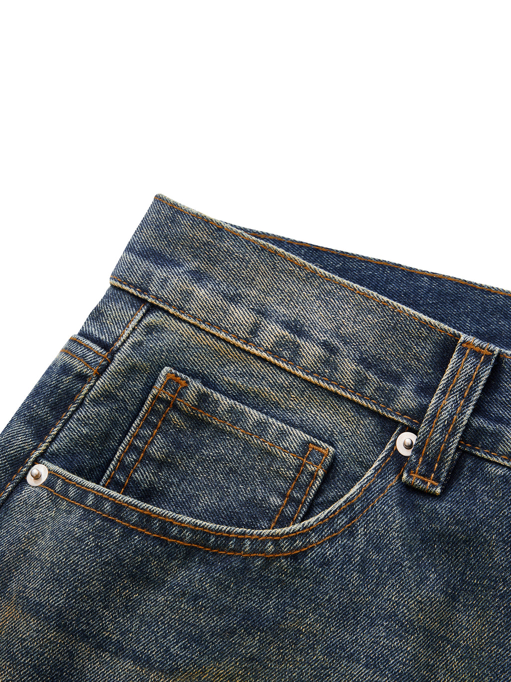 RISENRETRO | Men's Vintage Wash Wide Leg Denim Jeans