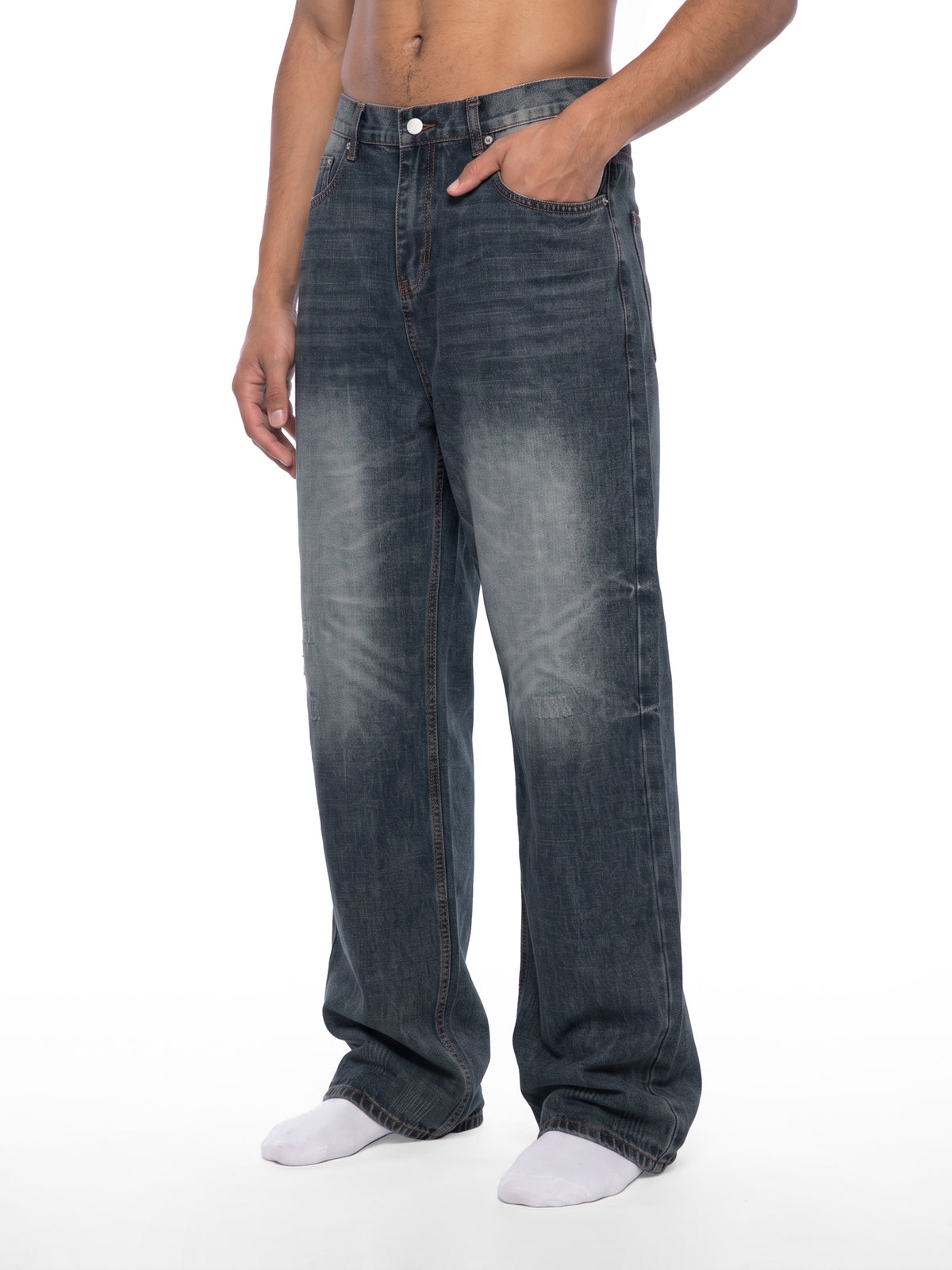 RISENRETRO | Men's Vintage Wash Denim Jeans