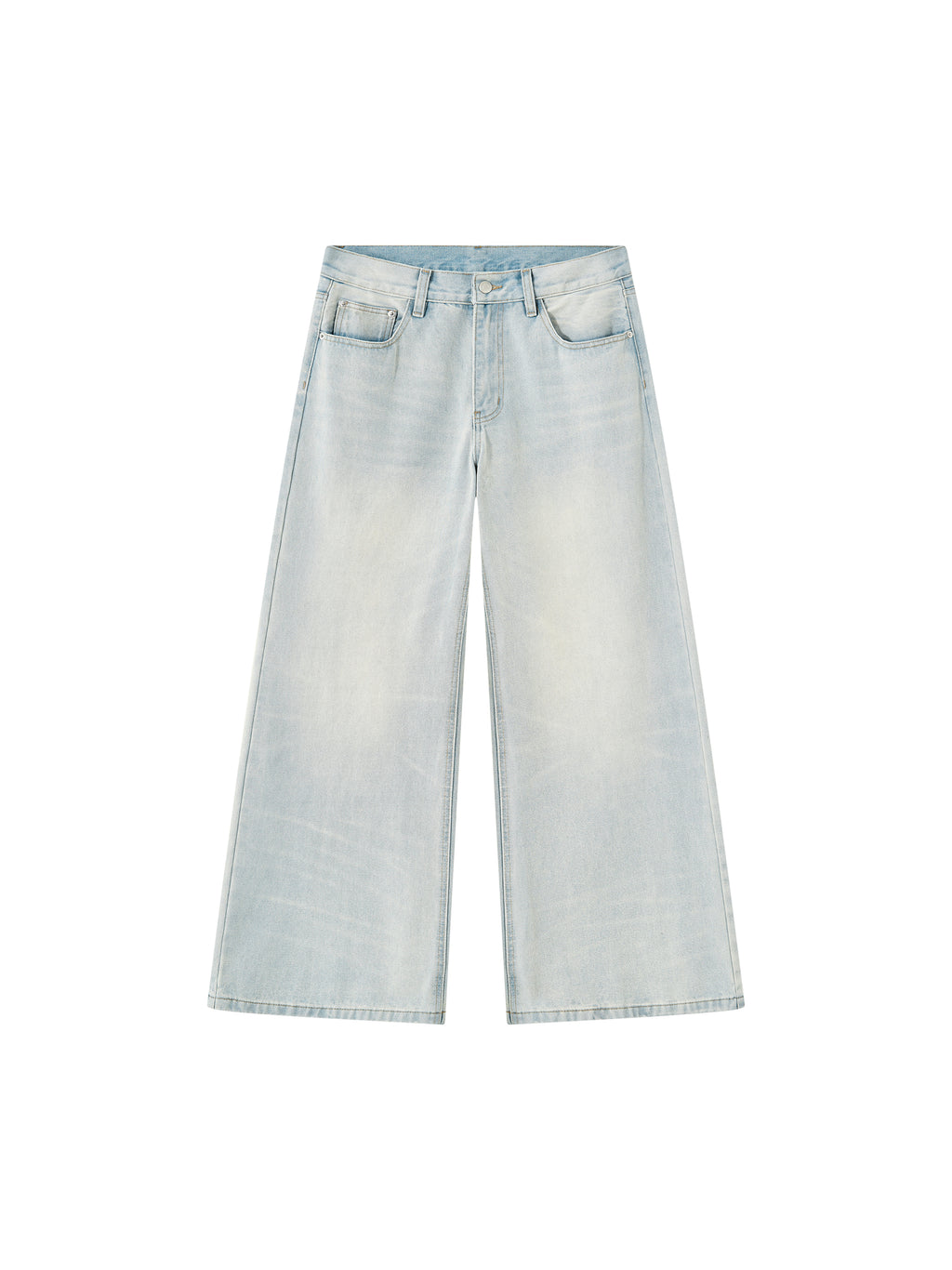 Men's Vintage Wash Wide Leg Denim Jeans