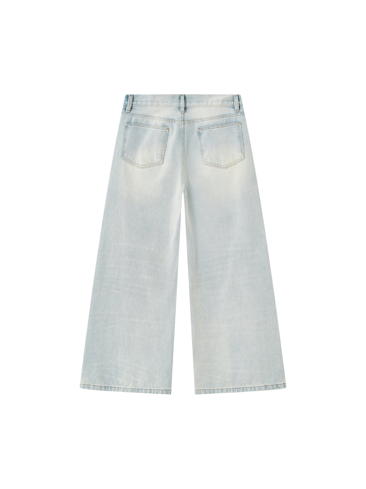 Men's Vintage Wash Wide Leg Denim Jeans