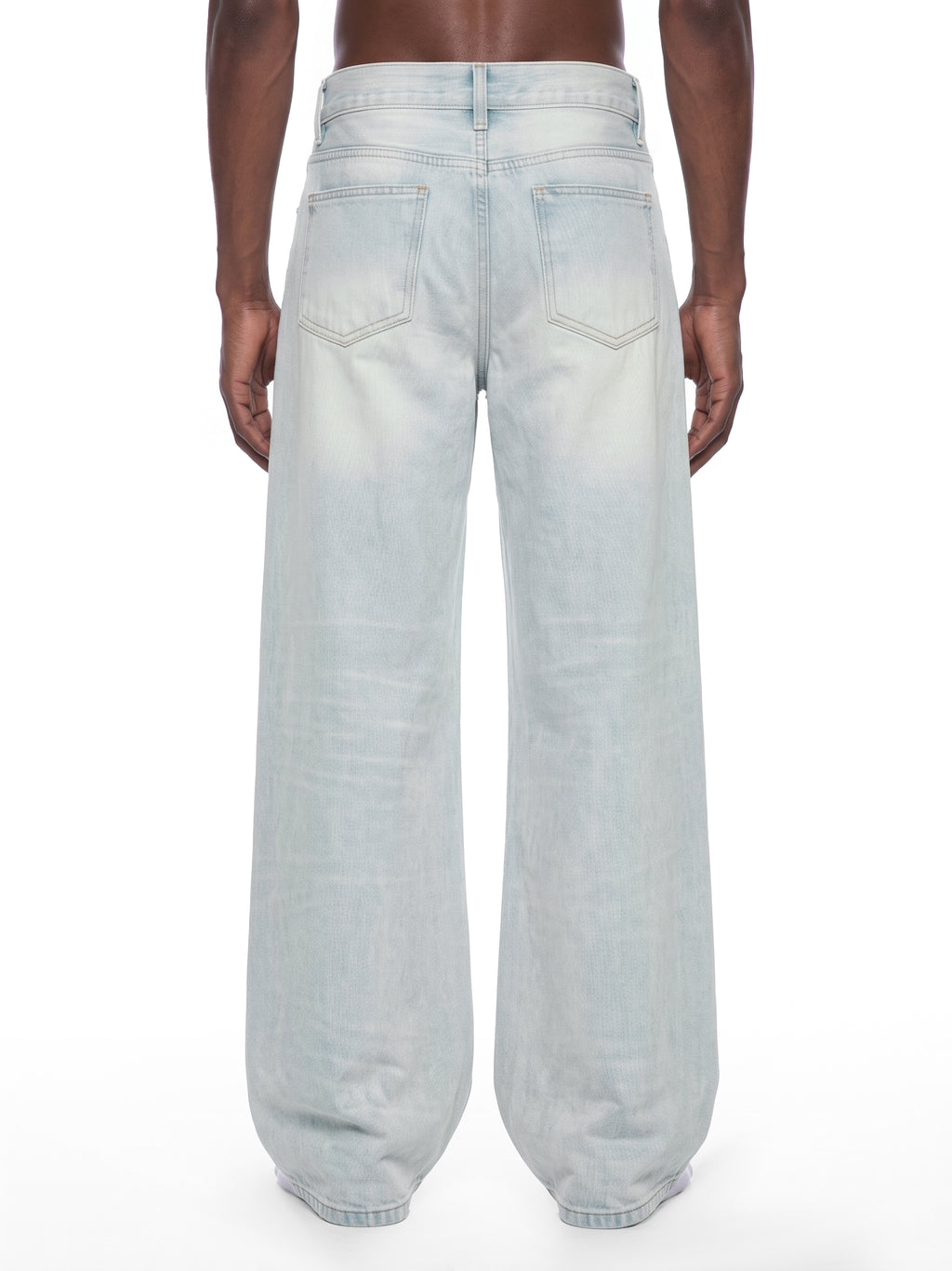 Men's Vintage Wash Wide Leg Denim Jeans