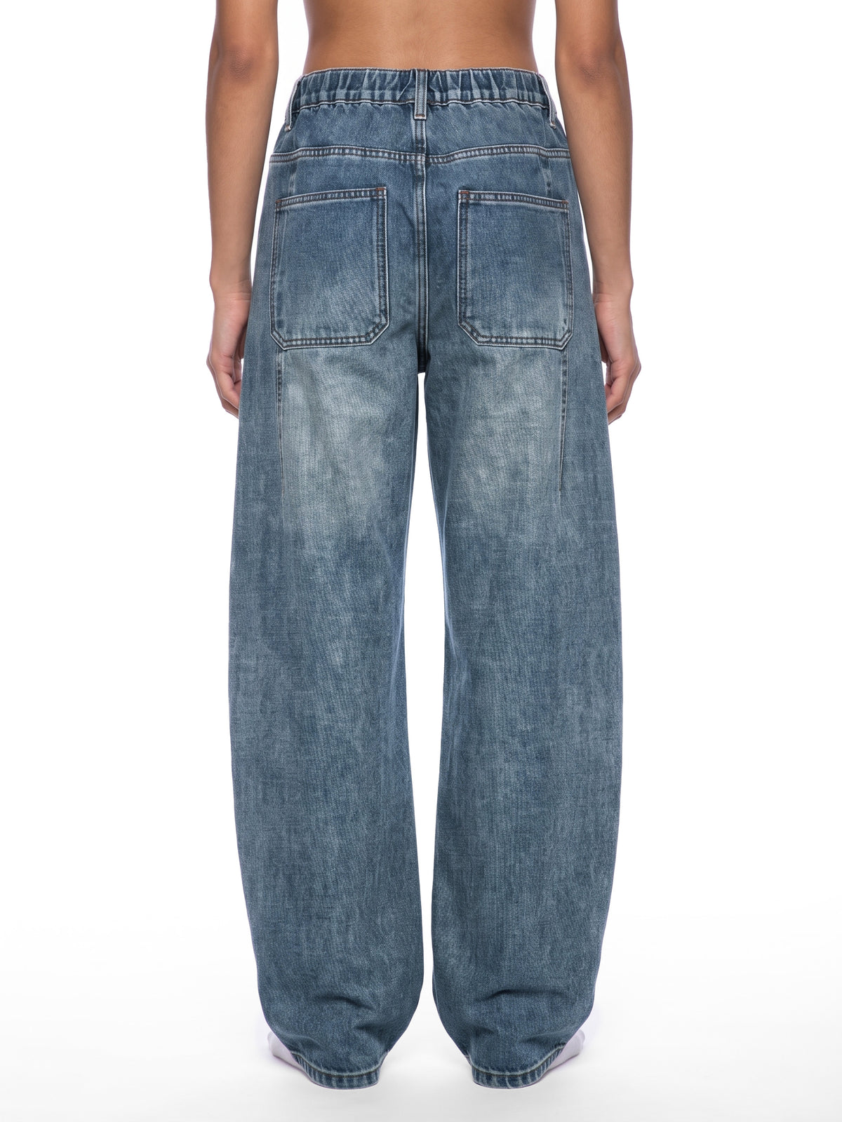 RISENRETRO | Unisex Vintage Wash Barrel Leg Denim Jeans