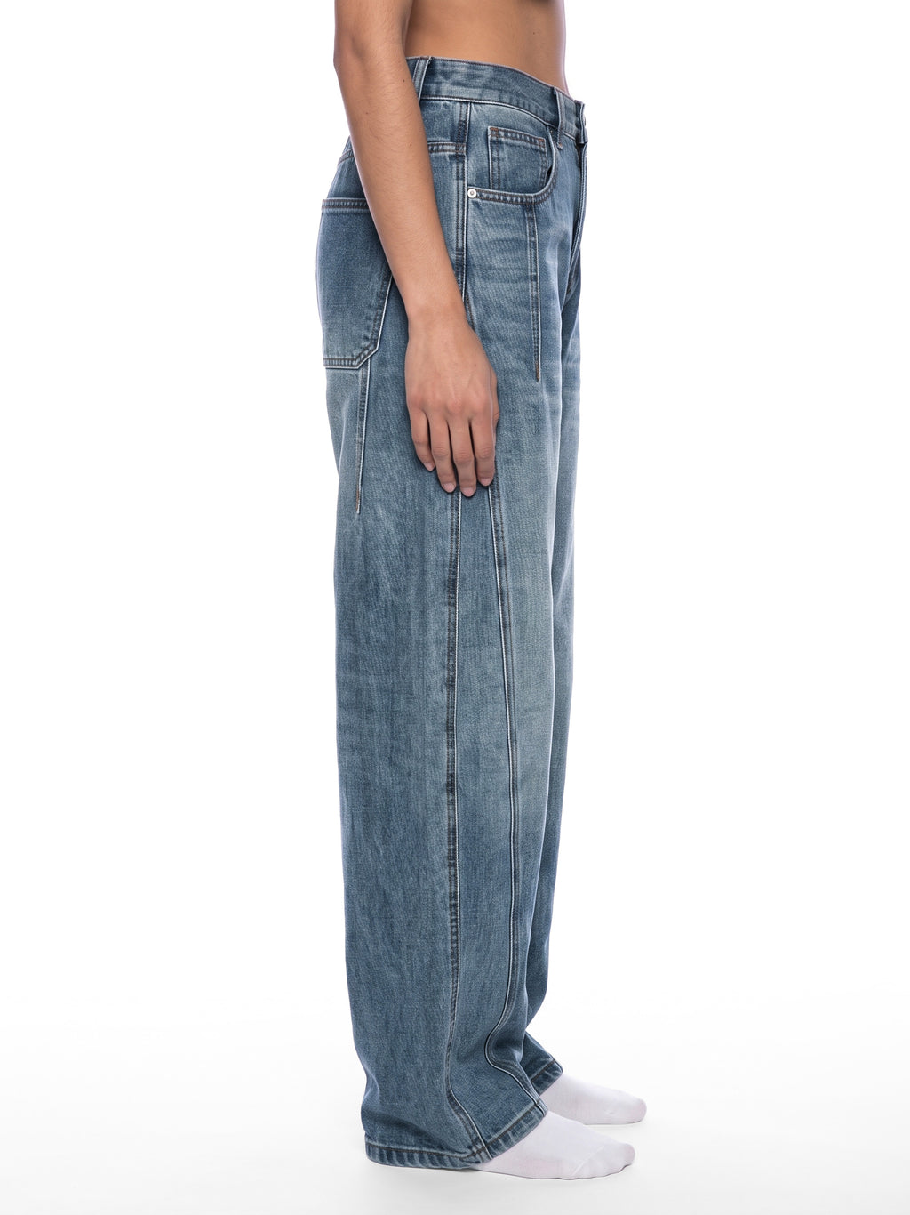 RISENRETRO | Unisex Vintage Wash Barrel Leg Denim Jeans