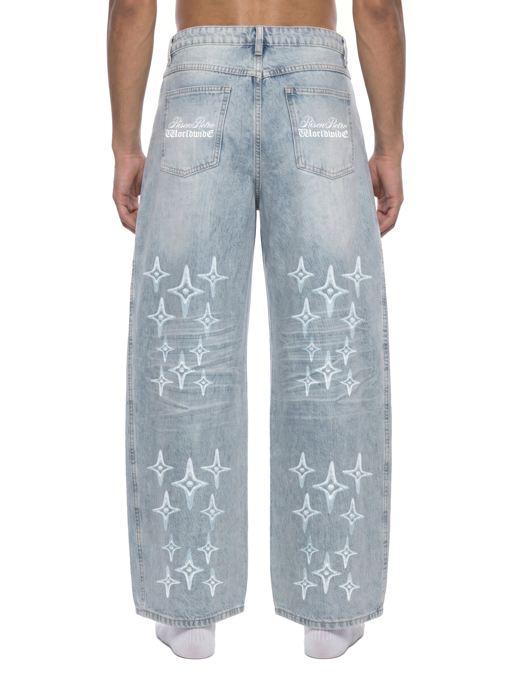 RISEN RETRO x DESIGNER Men’s Enzyme Wash Wide Leg Jeans